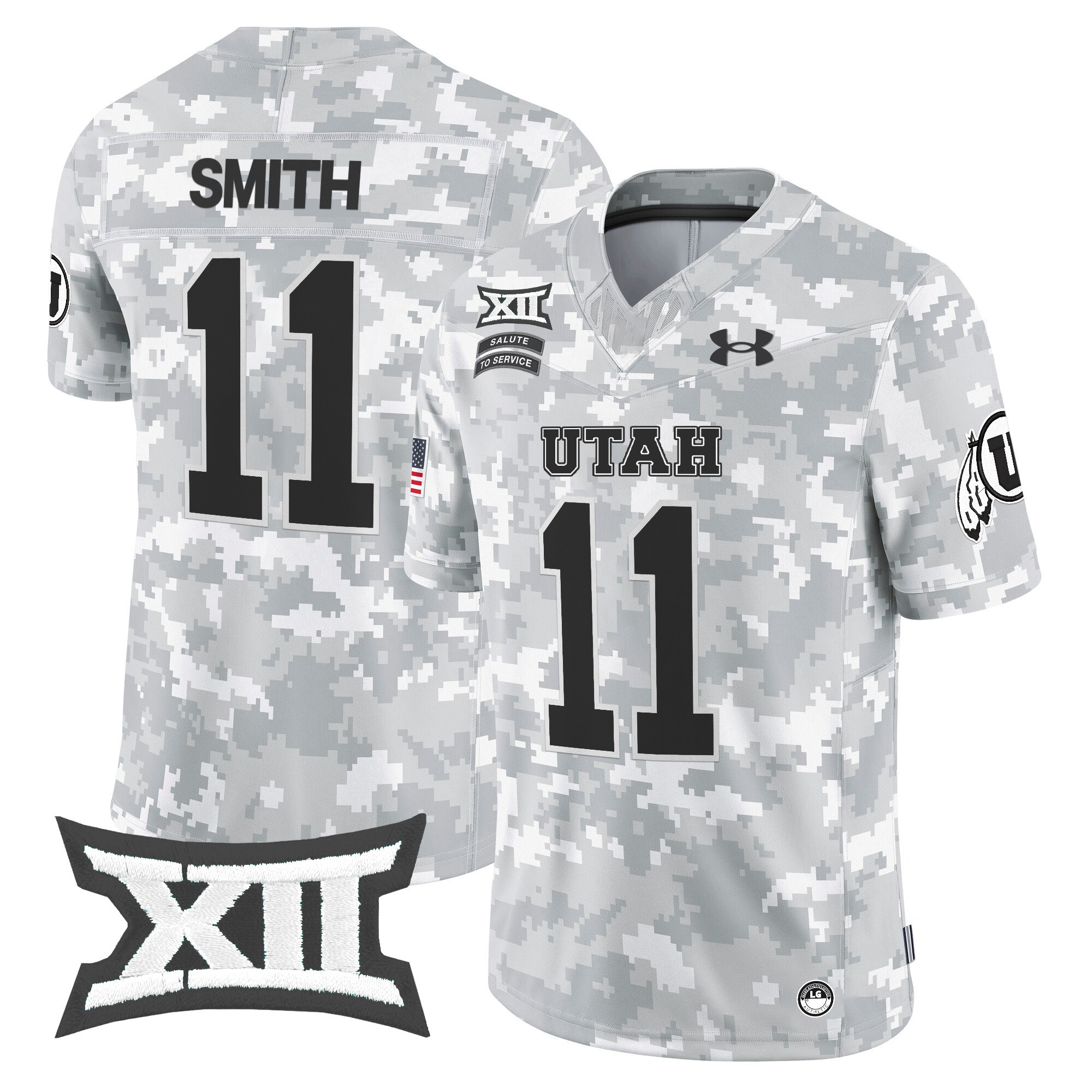 Utah Utes 2024 Salute to Service Vapor Limited Jersey - Arctic Camo - All Stitched
