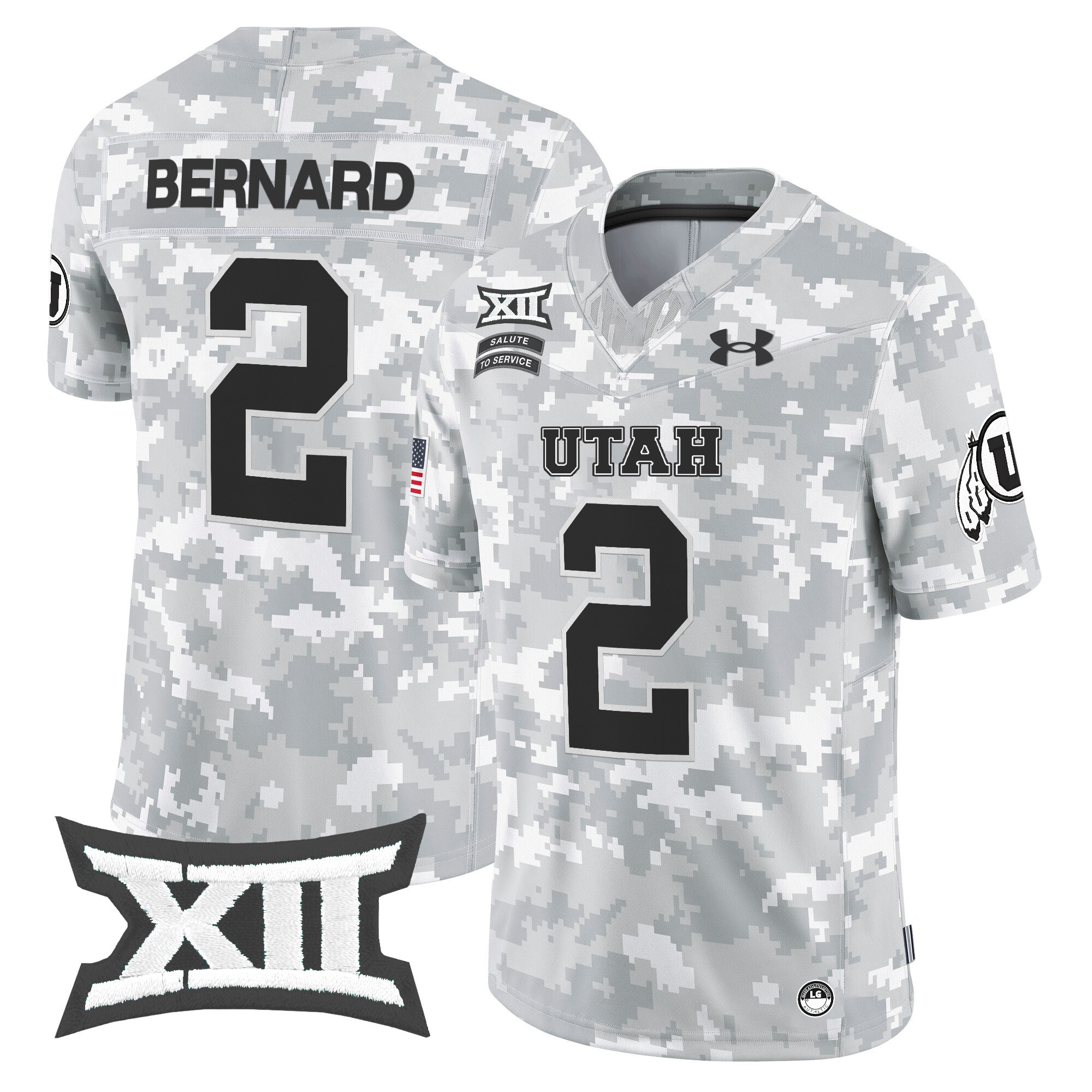 Utah Utes 2024 Salute to Service Vapor Limited Jersey - Arctic Camo - All Stitched
