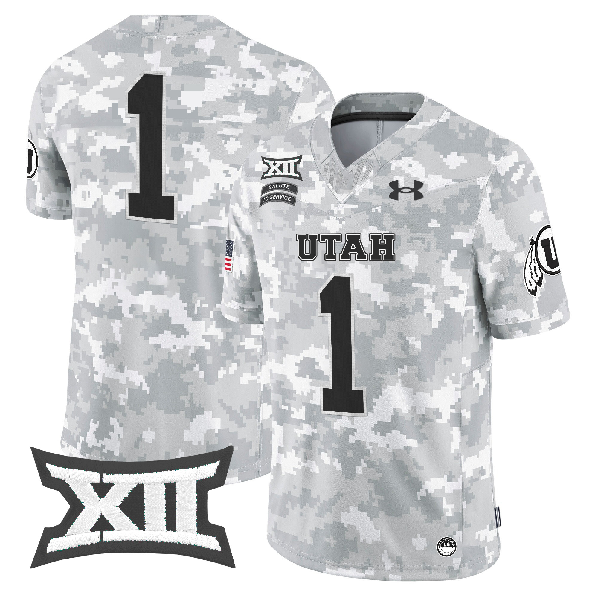 Utah Utes 2024 Salute to Service Vapor Limited Jersey - Arctic Camo - All Stitched
