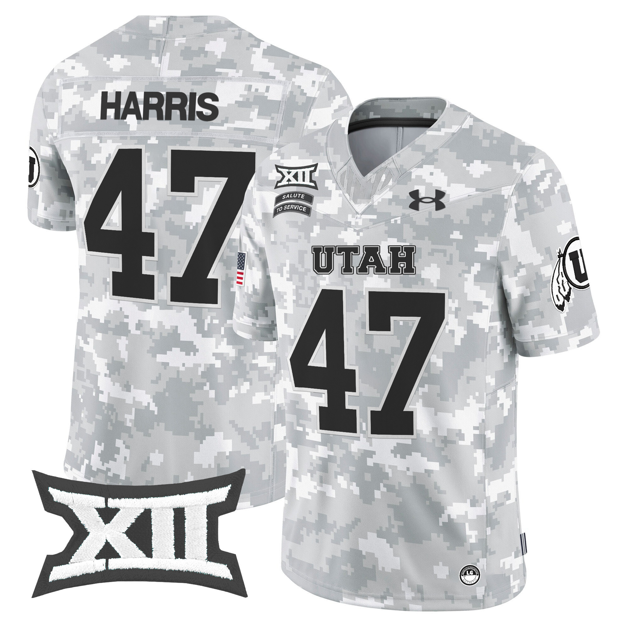 Utah Utes 2024 Salute to Service Vapor Limited Jersey - Arctic Camo - All Stitched