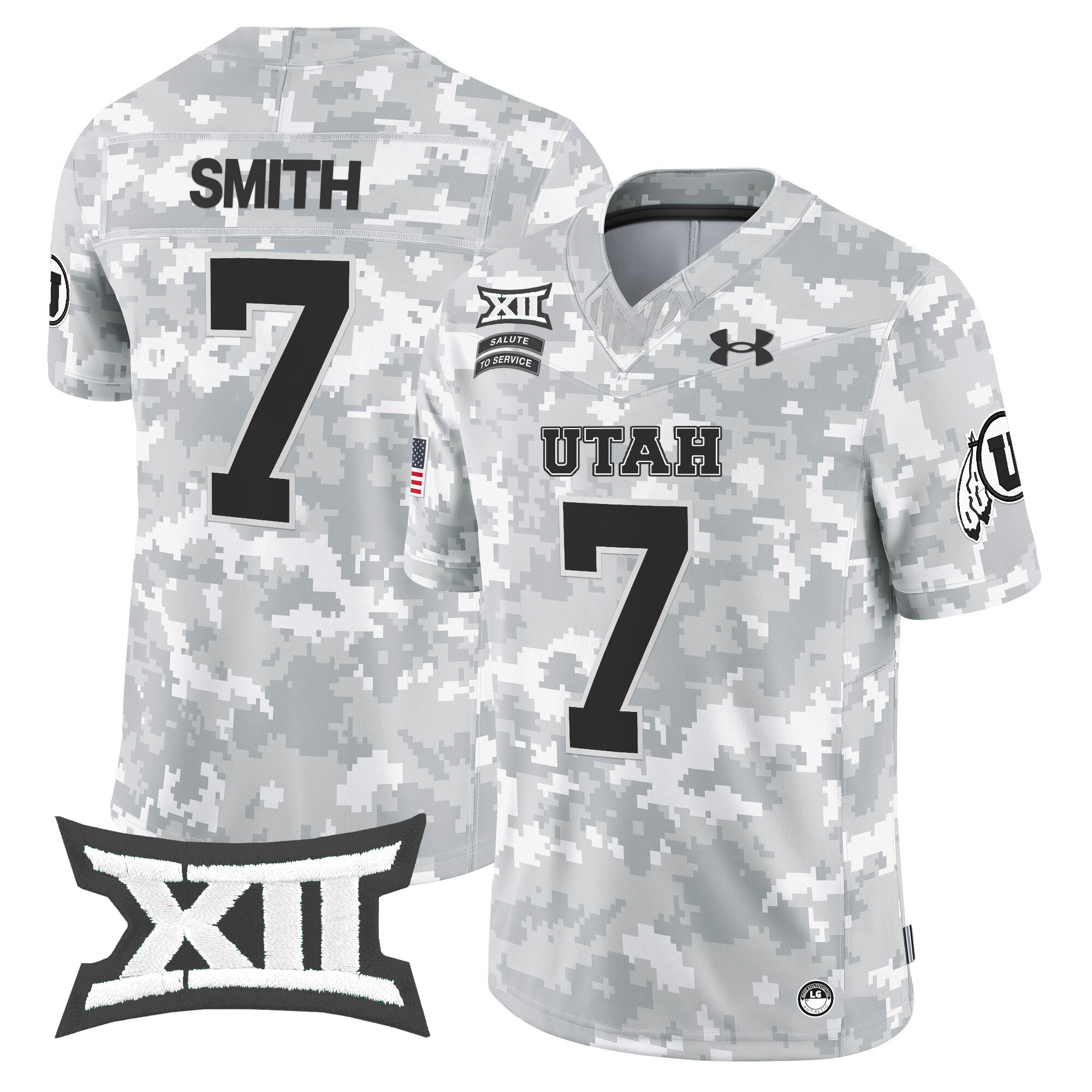 Utah Utes 2024 Salute to Service Vapor Limited Jersey - Arctic Camo - All Stitched