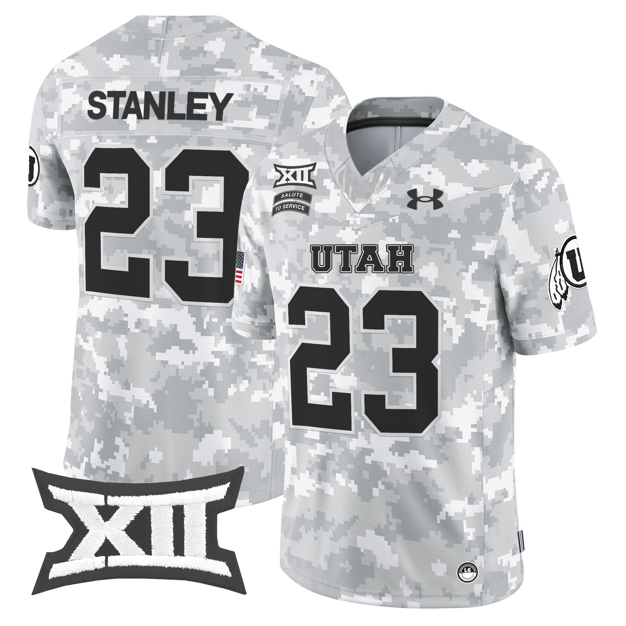 Utah Utes 2024 Salute to Service Vapor Limited Jersey - Arctic Camo - All Stitched