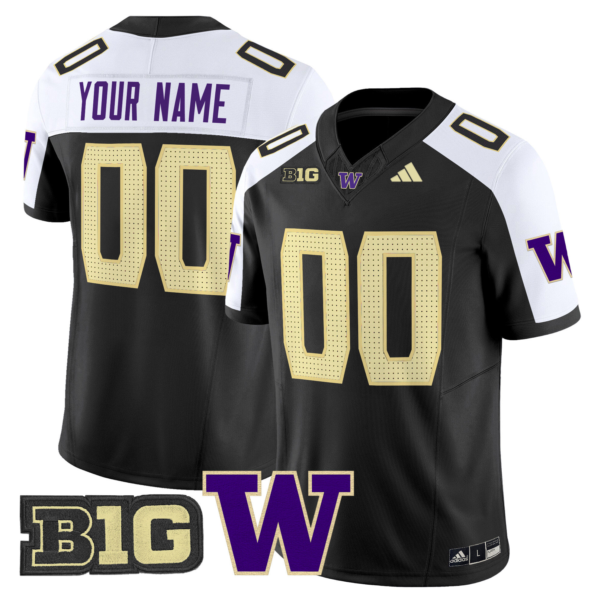 Washington Huskies 2024 Vapor Limited Custom Jersey V5 - All Stitched