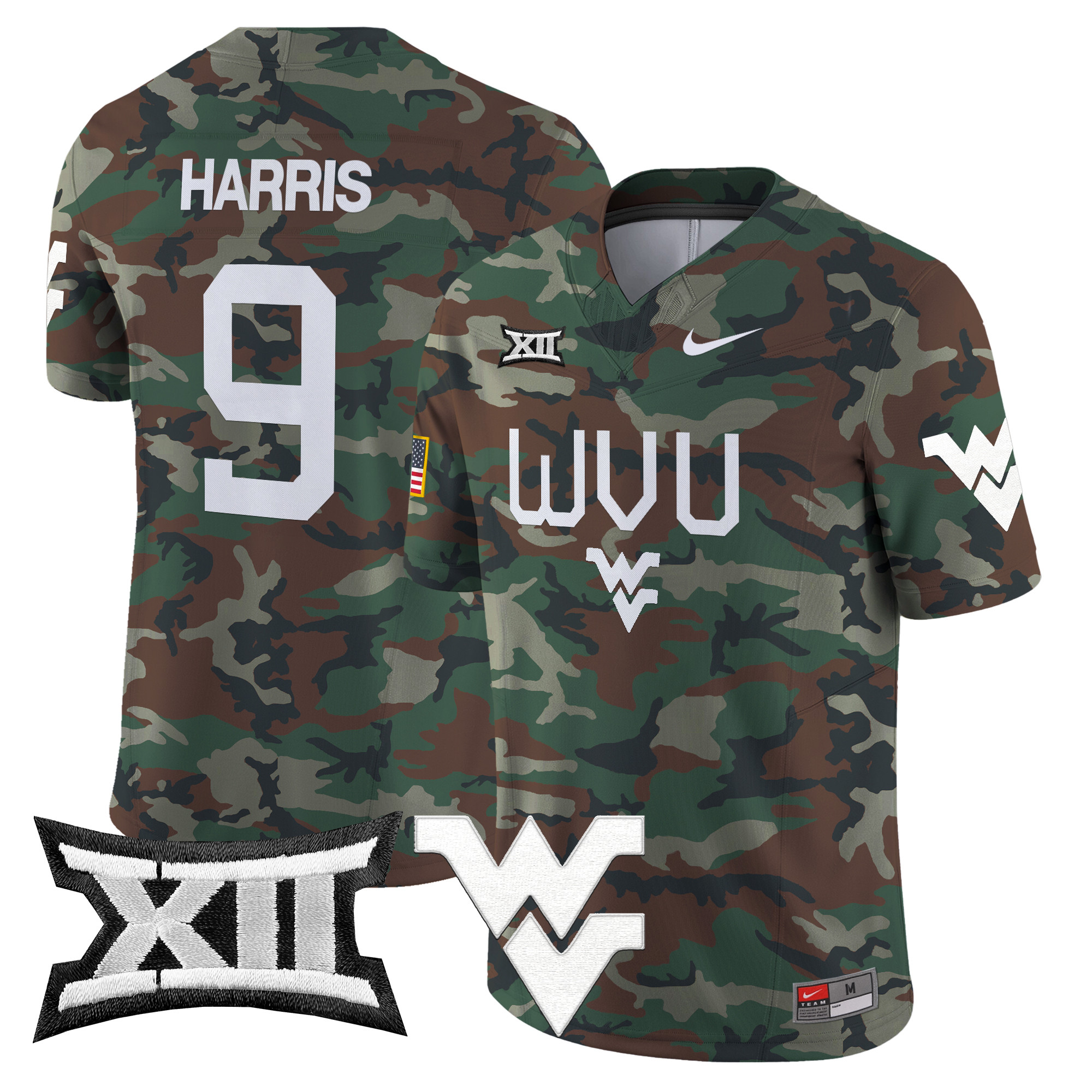 West Virginia Mountaineers 2024 Military Vapor Limited Jersey - All Stitched