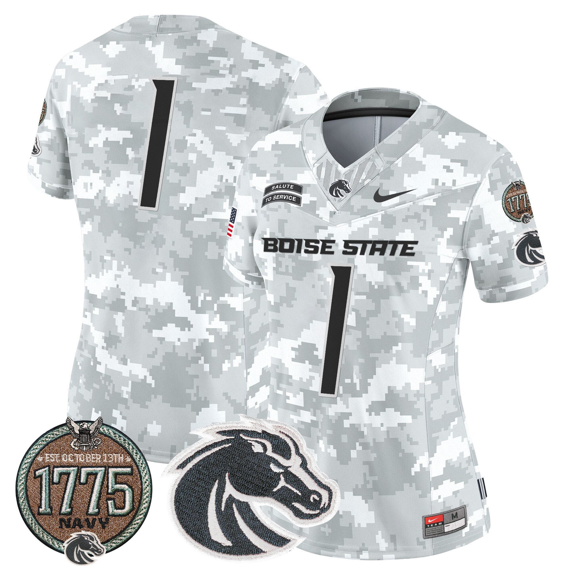 Women's Boise State Broncos 2024 Salute to Service Establishment Year Patch Vapor Limited Jersey - All Stitched