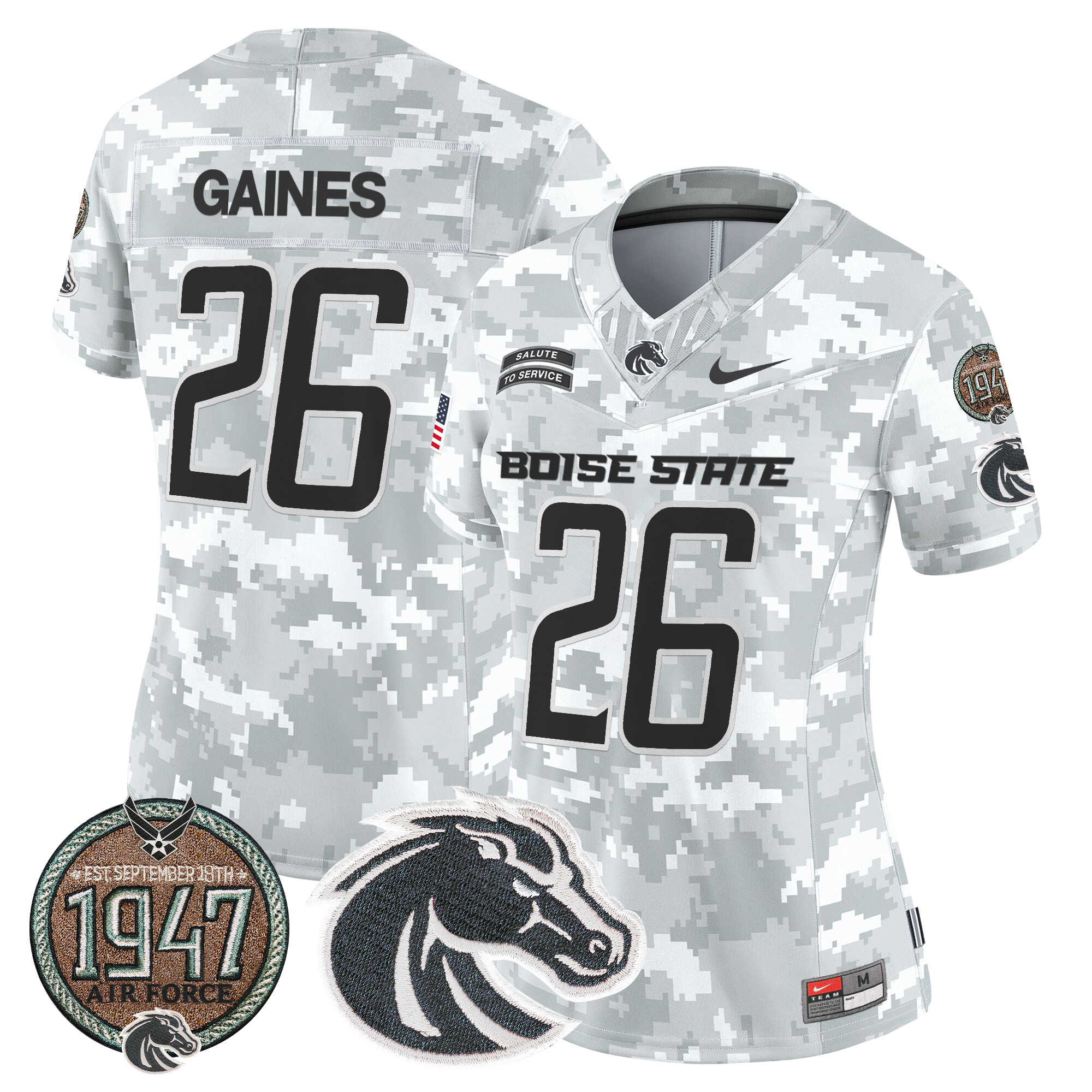 Women's Boise State Broncos 2024 Salute to Service Establishment Year Patch Vapor Limited Jersey - All Stitched