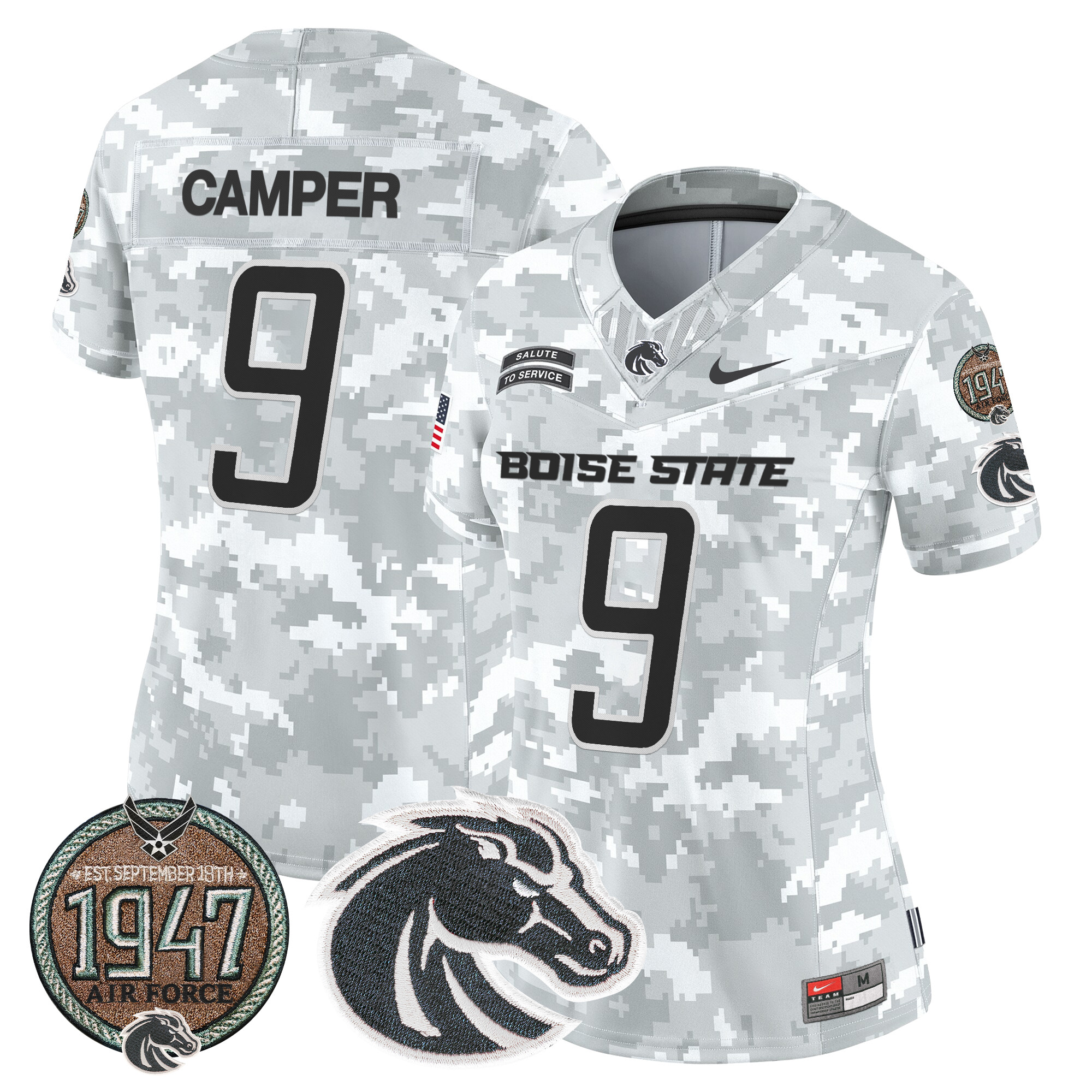 Women's Boise State Broncos 2024 Salute to Service Establishment Year Patch Vapor Limited Jersey - All Stitched