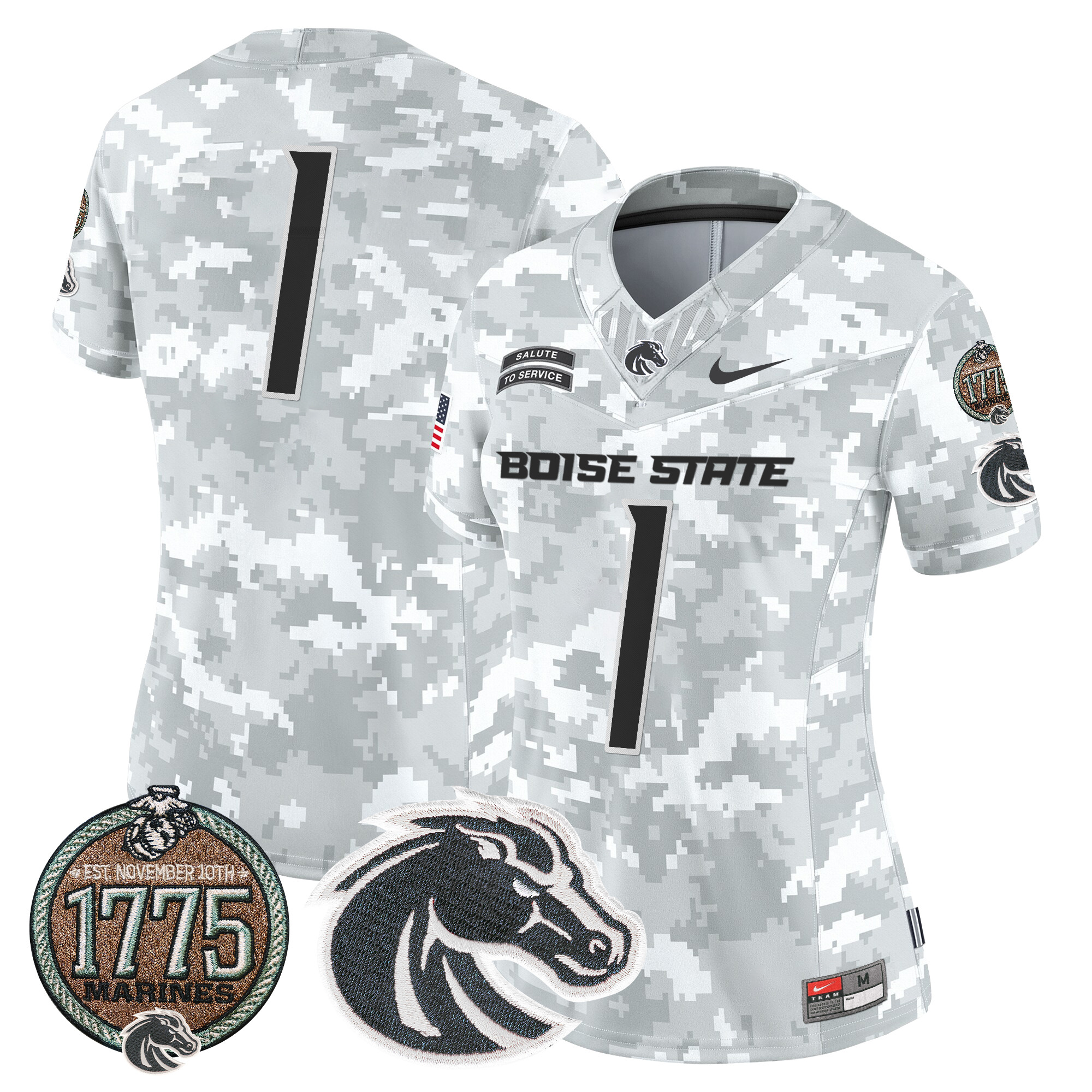 Women's Boise State Broncos 2024 Salute to Service Establishment Year Patch Vapor Limited Jersey - All Stitched