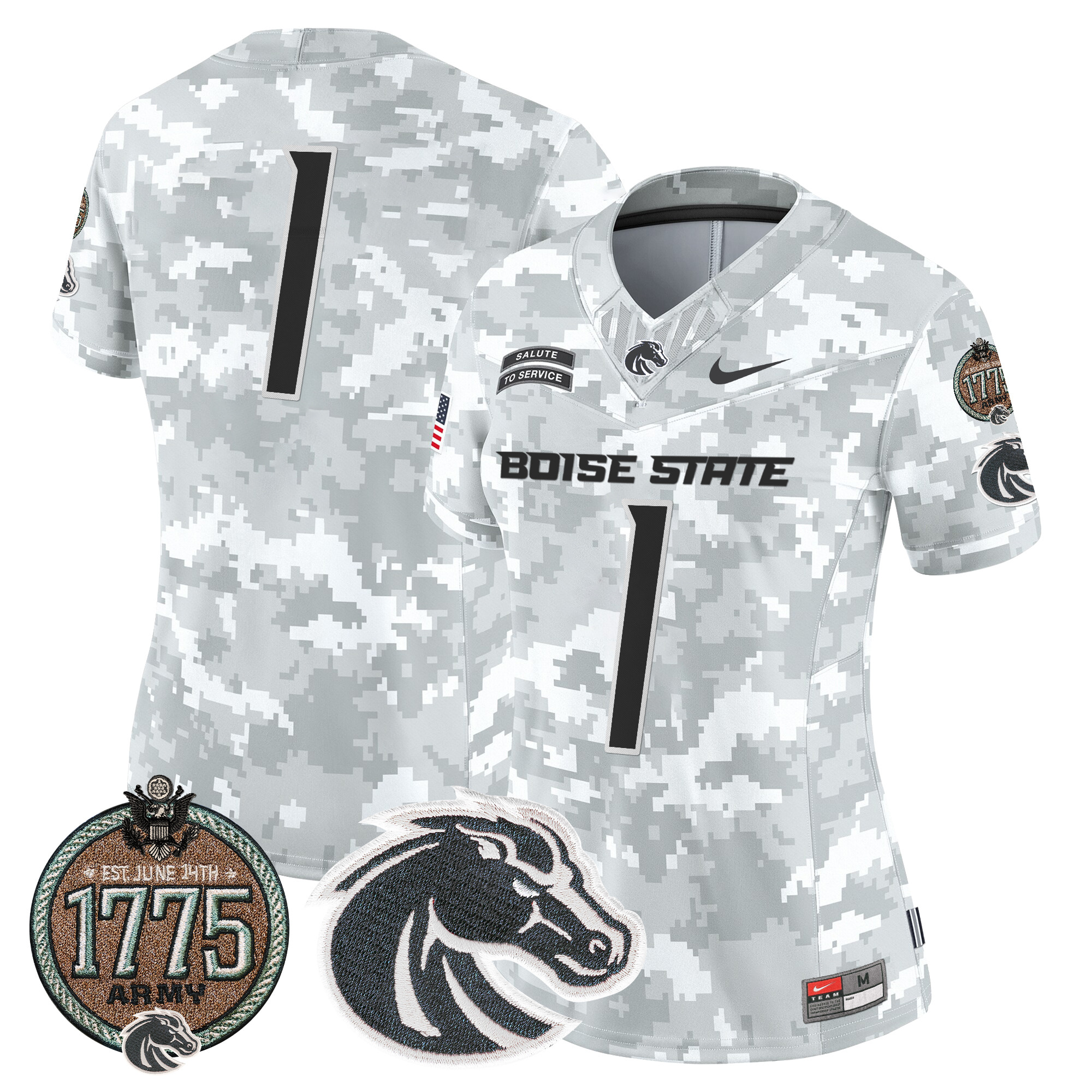 Women's Boise State Broncos 2024 Salute to Service Establishment Year Patch Vapor Limited Jersey - All Stitched