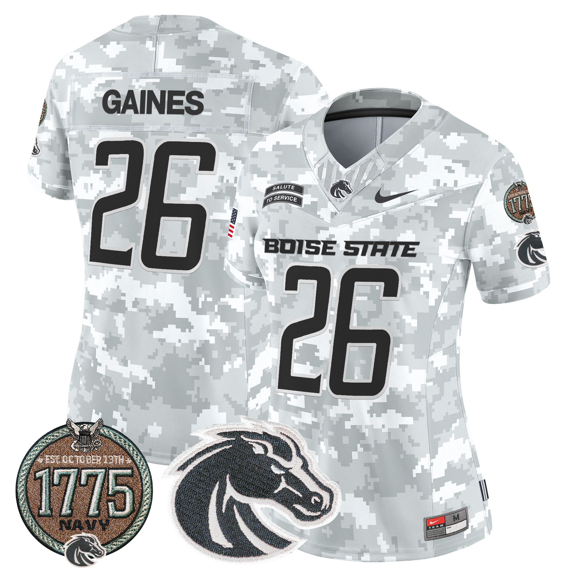 Women's Boise State Broncos 2024 Salute to Service Establishment Year Patch Vapor Limited Jersey - All Stitched