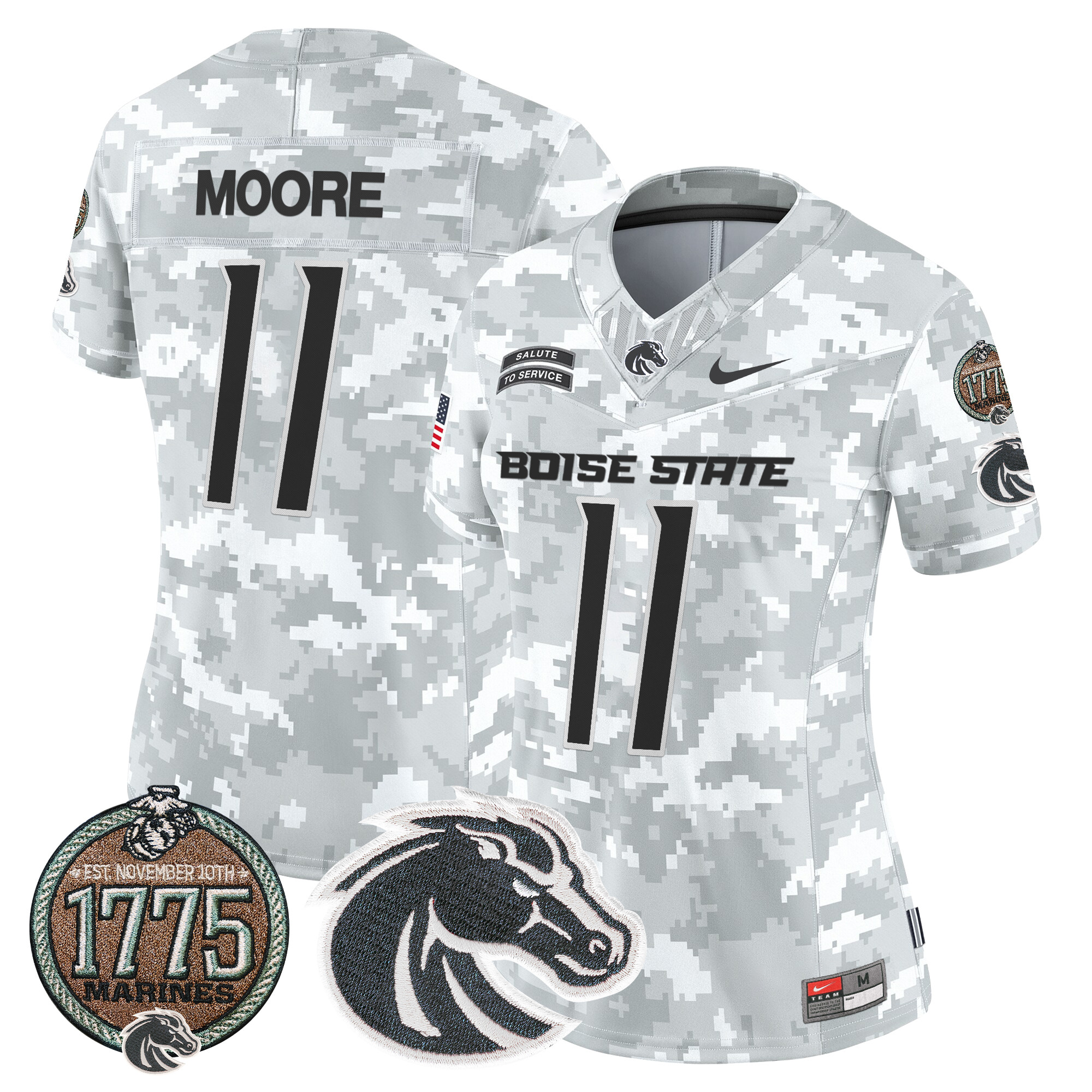 Women's Boise State Broncos 2024 Salute to Service Establishment Year Patch Vapor Limited Jersey - All Stitched