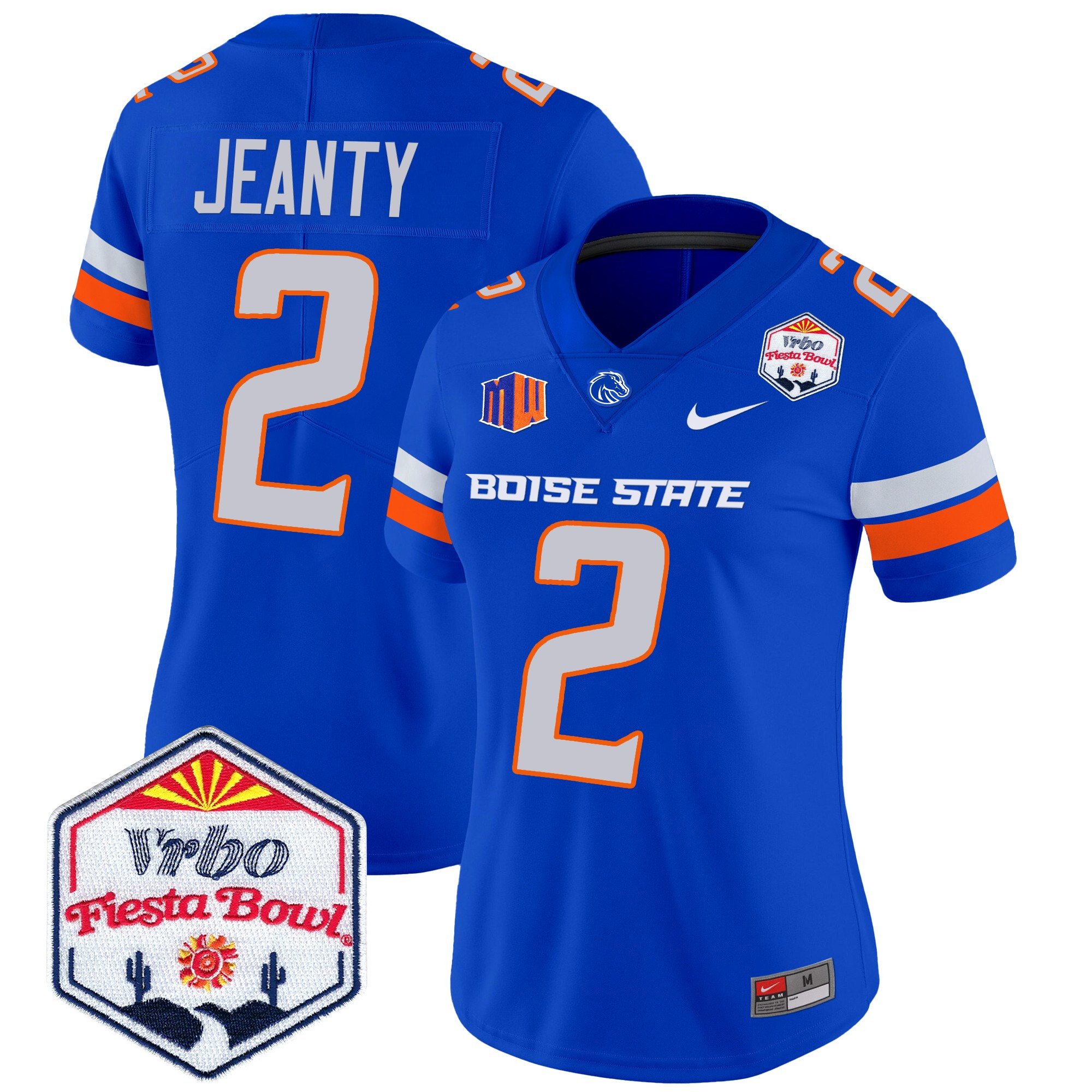 Women's Boise State Broncos 2024 The Fiesta Bowl Patch Vapor Limited Jersey - All Stitched