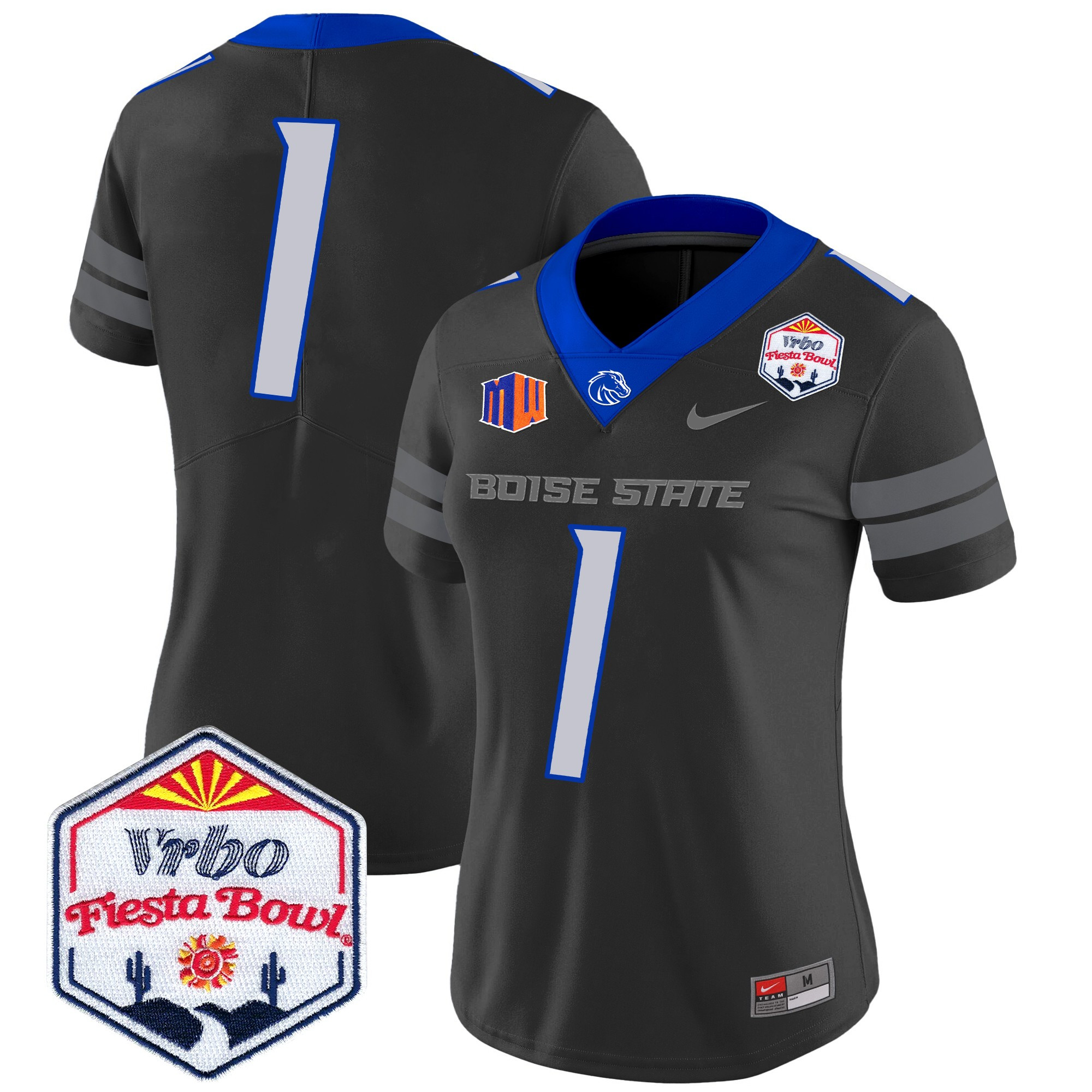 Women's Boise State Broncos 2024 The Fiesta Bowl Patch Vapor Limited Jersey - All Stitched