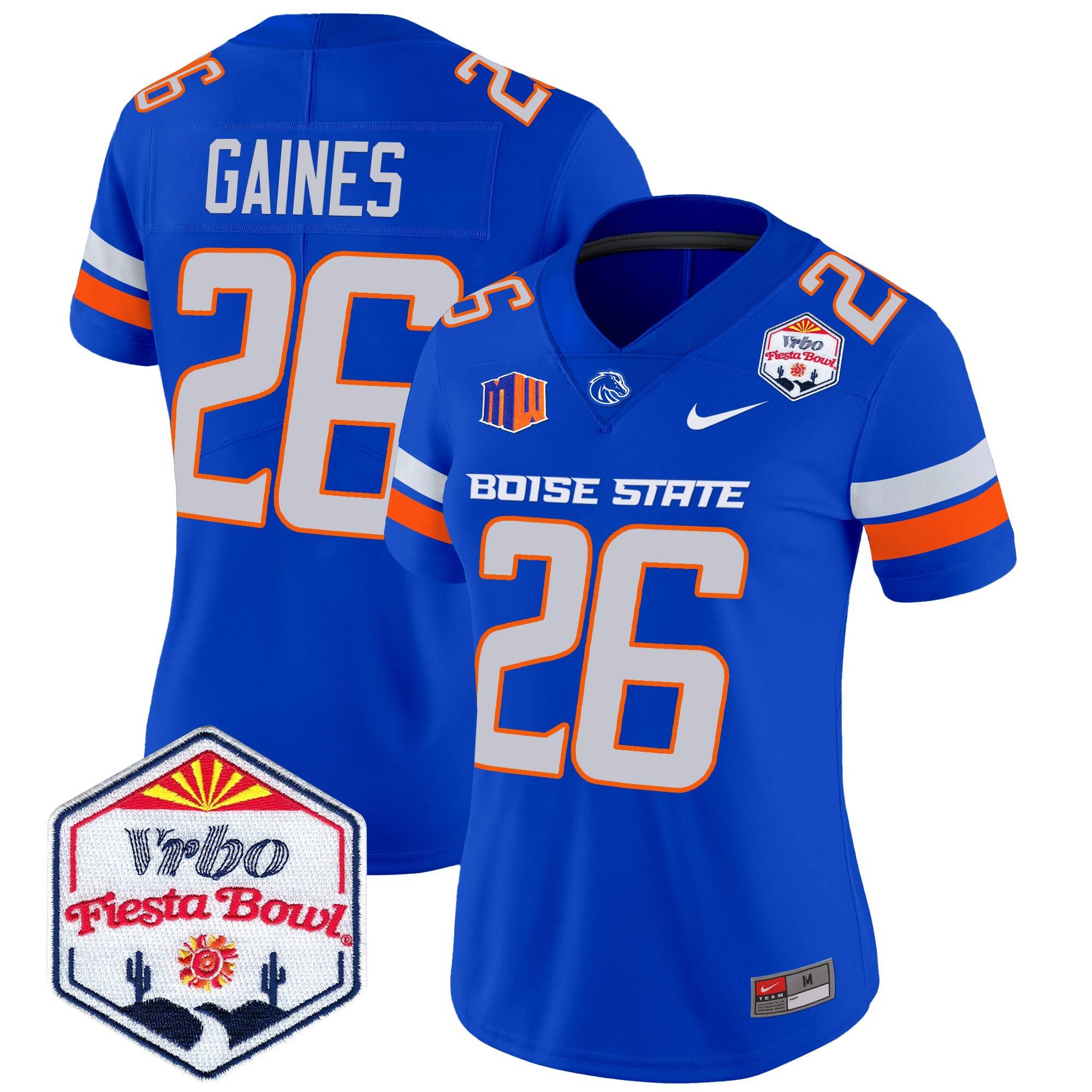 Women's Boise State Broncos 2024 The Fiesta Bowl Patch Vapor Limited Jersey - All Stitched