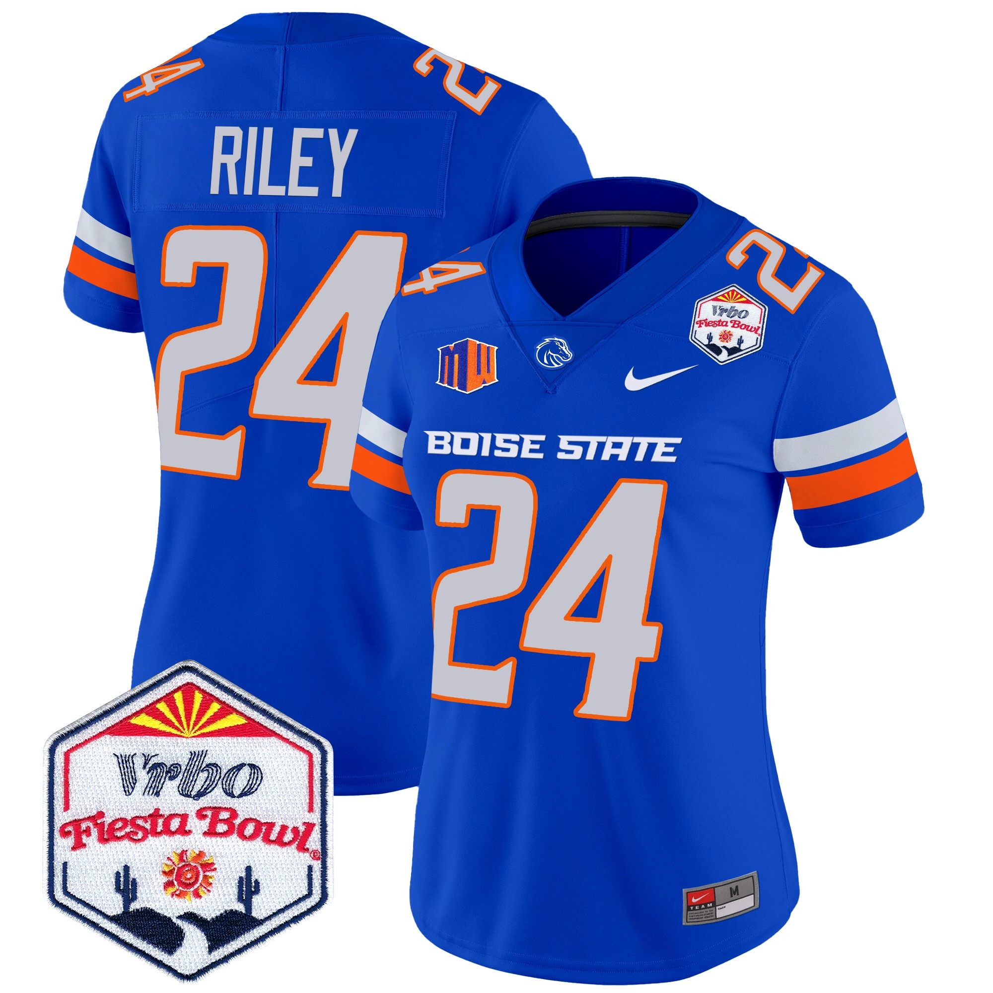 Women's Boise State Broncos 2024 The Fiesta Bowl Patch Vapor Limited Jersey - All Stitched