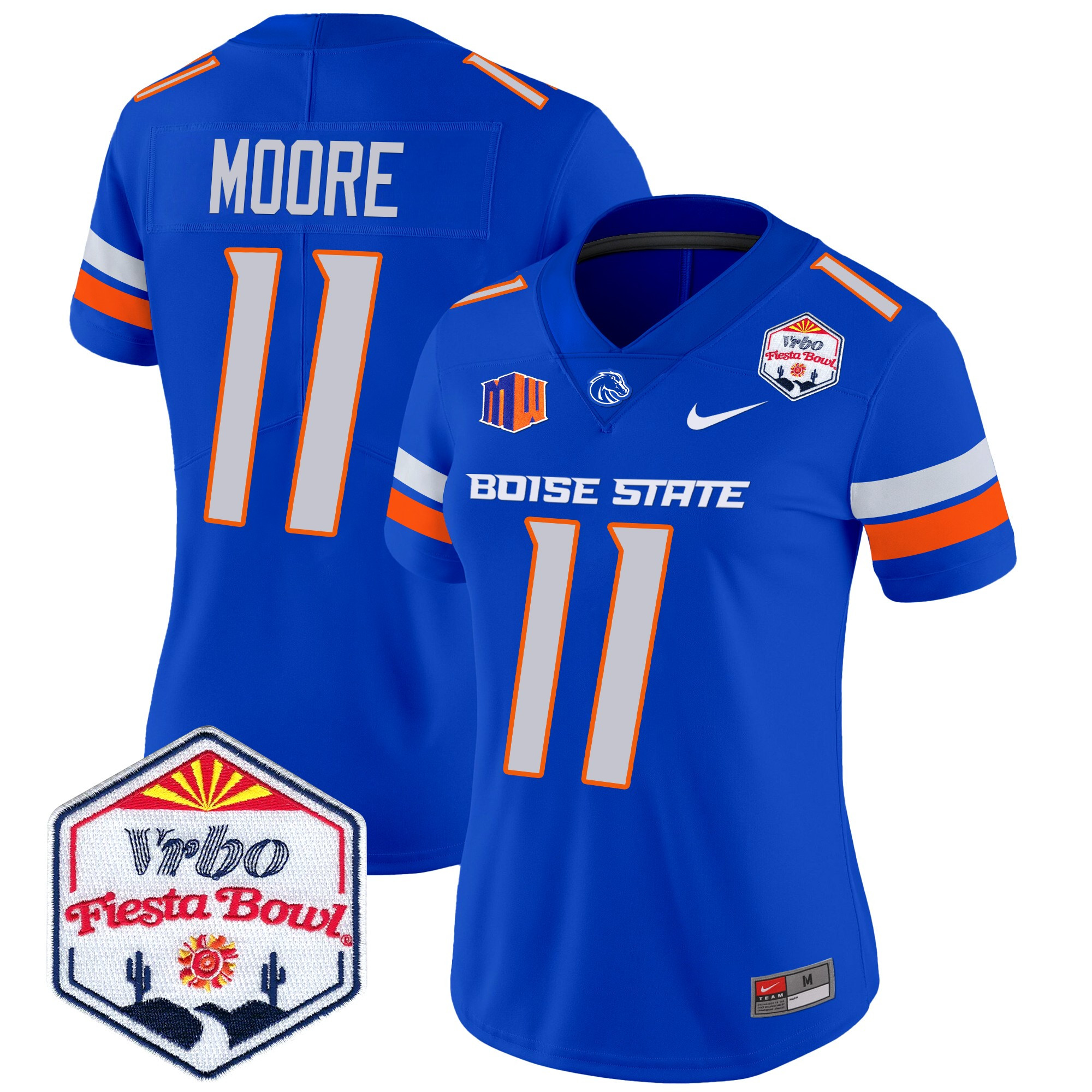 Women's Boise State Broncos 2024 The Fiesta Bowl Patch Vapor Limited Jersey - All Stitched