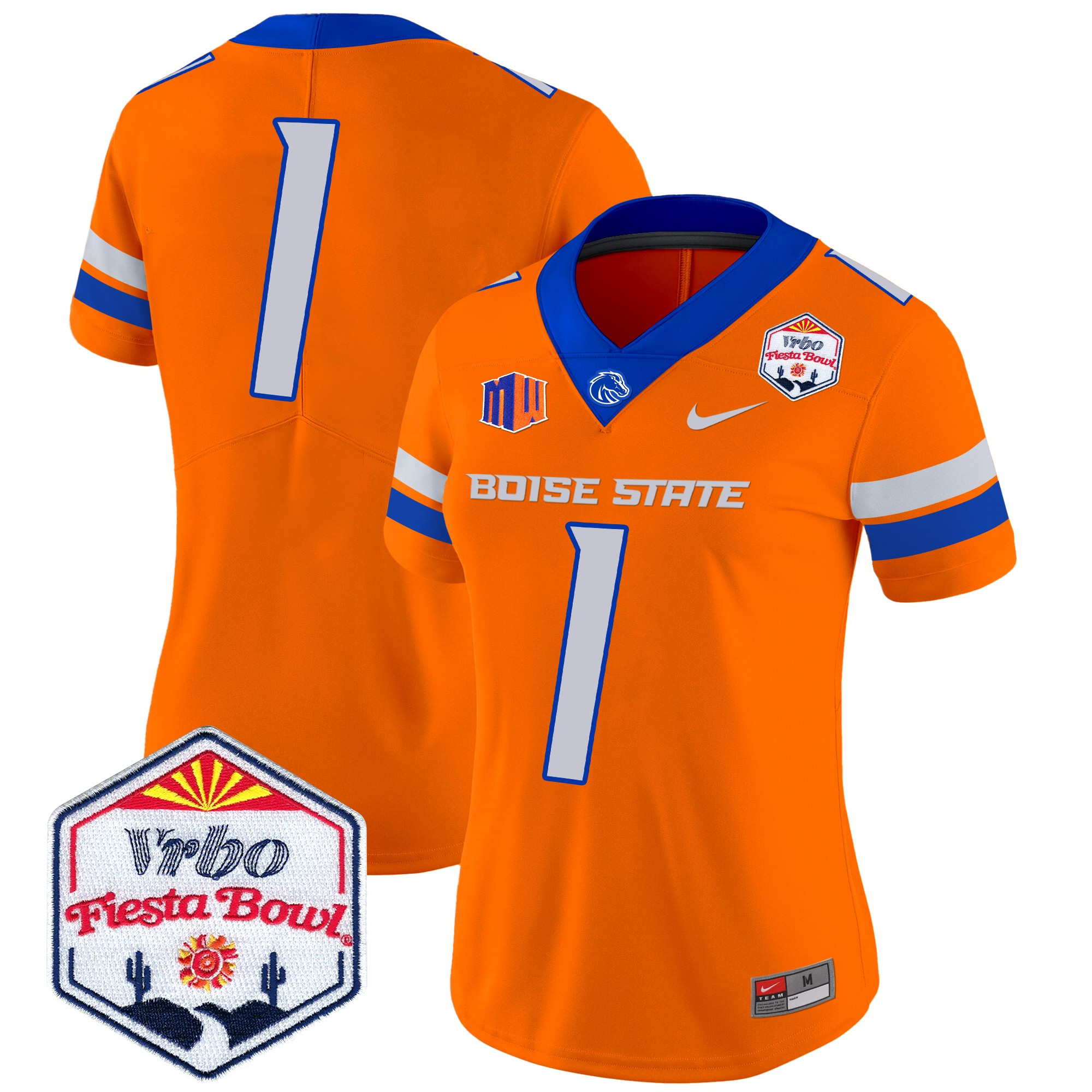 Women's Boise State Broncos 2024 The Fiesta Bowl Patch Vapor Limited Jersey - All Stitched