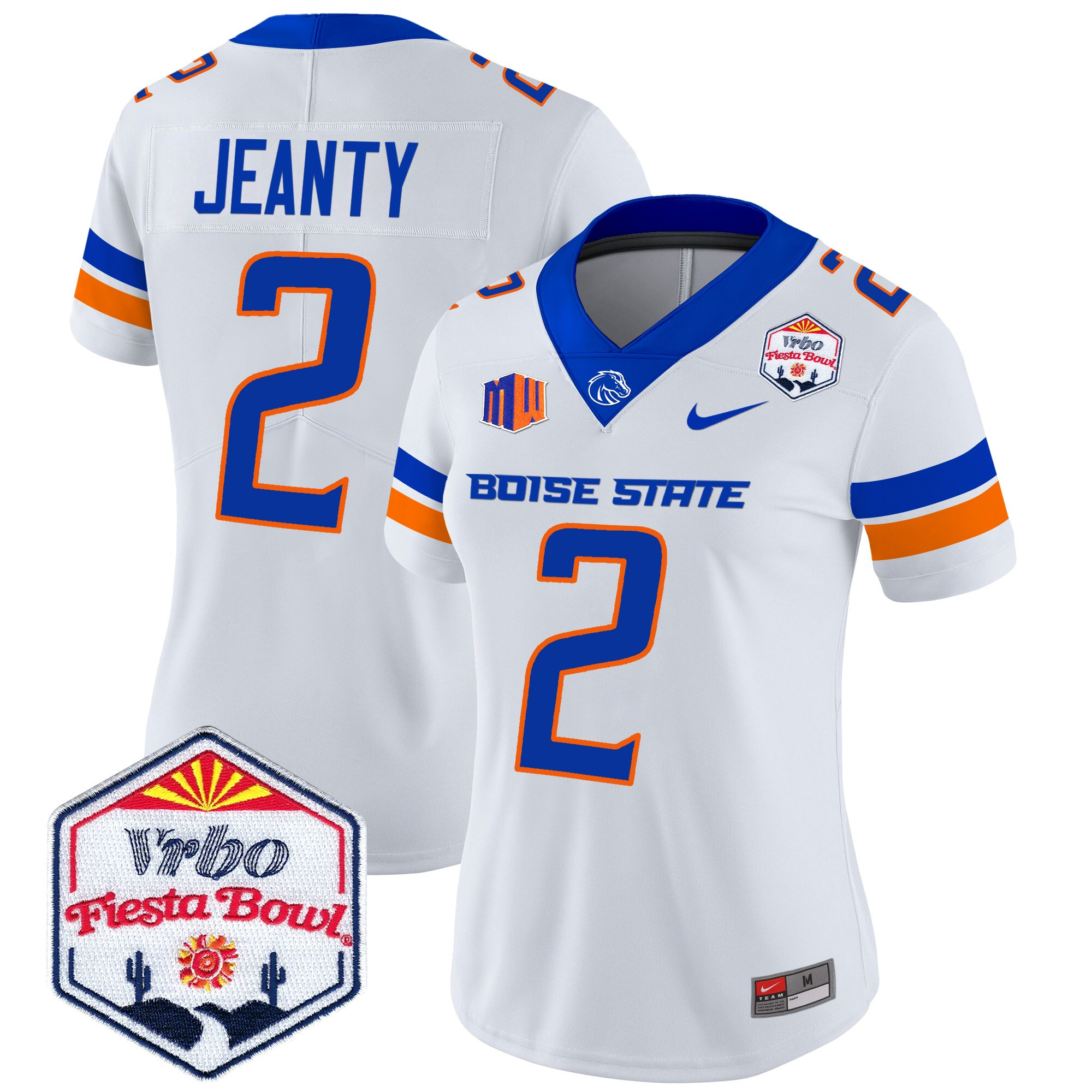 Women's Boise State Broncos 2024 The Fiesta Bowl Patch Vapor Limited Jersey - All Stitched
