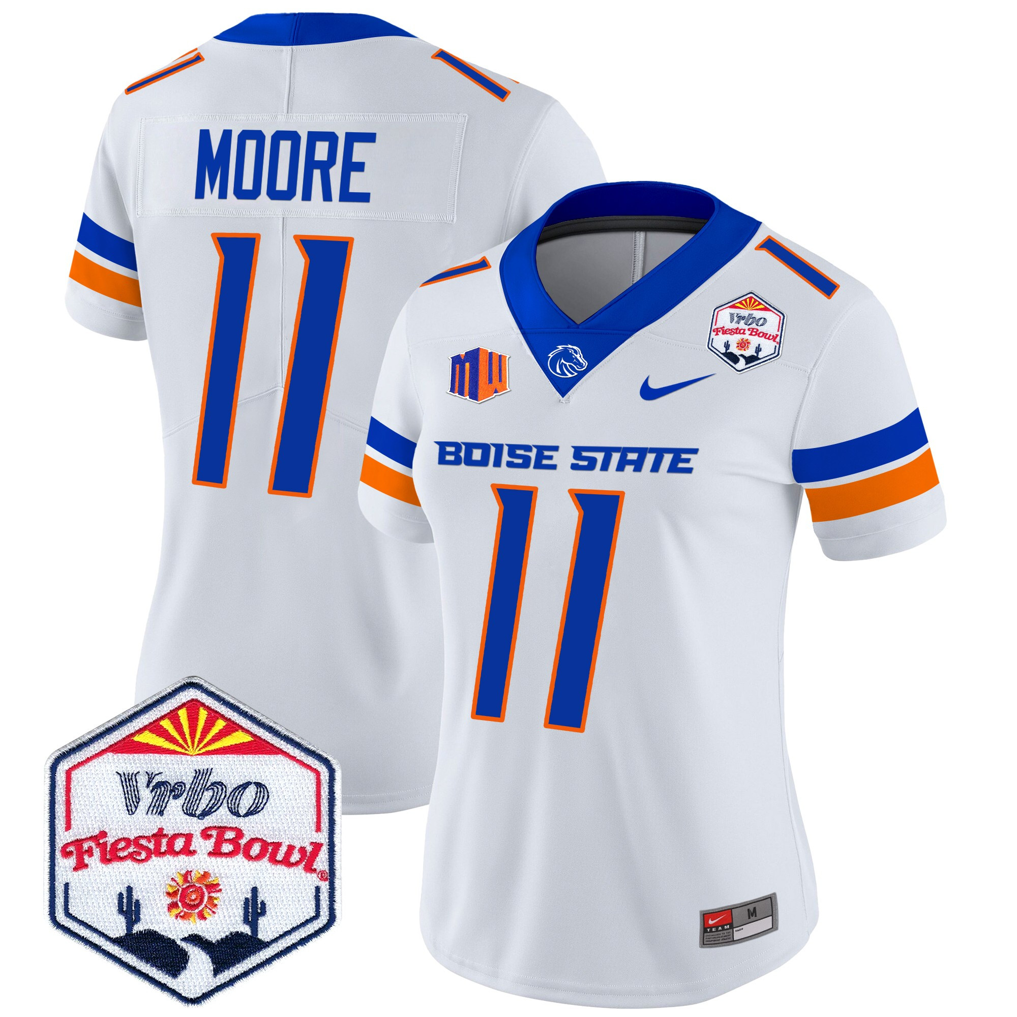 Women's Boise State Broncos 2024 The Fiesta Bowl Patch Vapor Limited Jersey - All Stitched