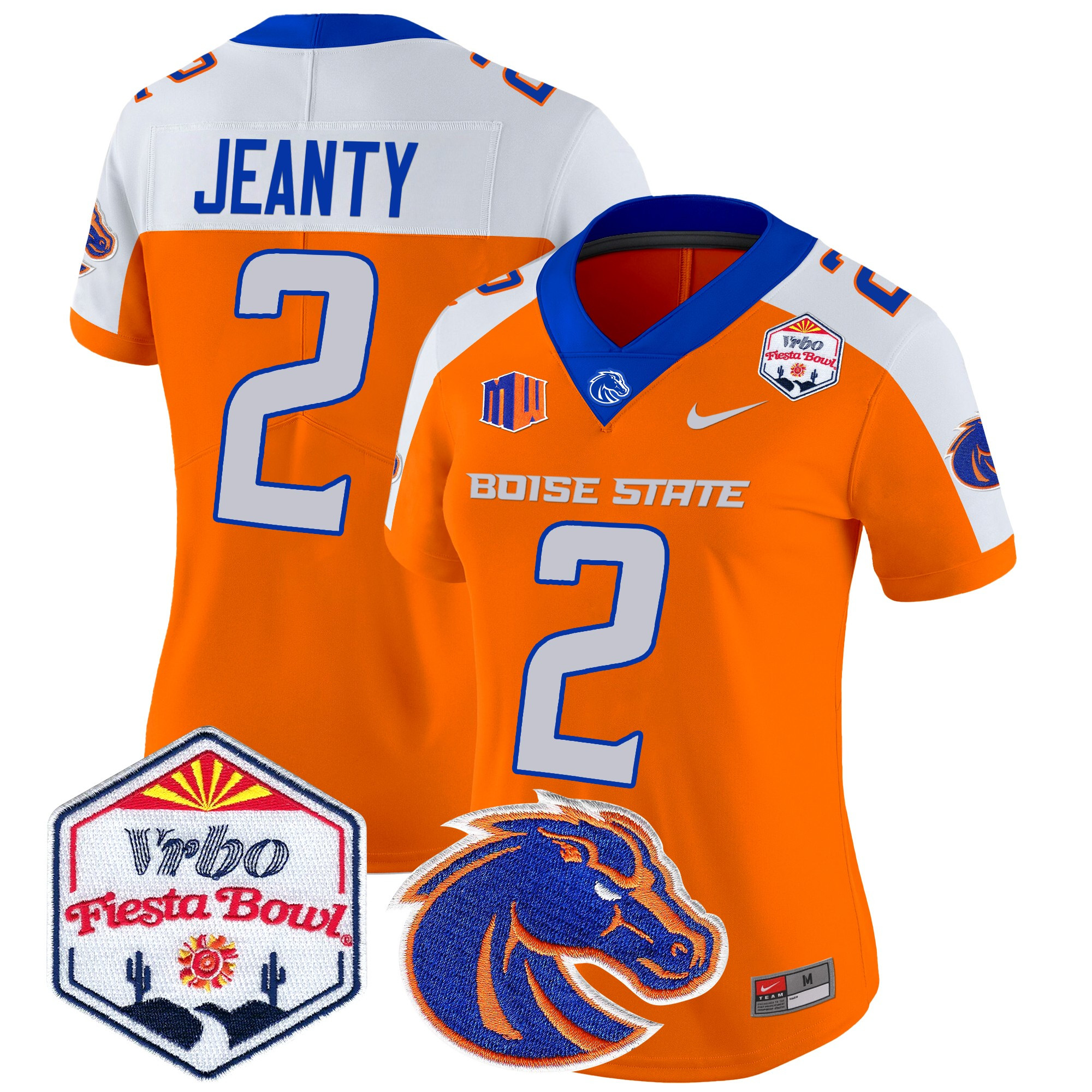 Women's Boise State Broncos 2024 The Fiesta Bowl Patch Vapor Limited Jersey - All Stitched
