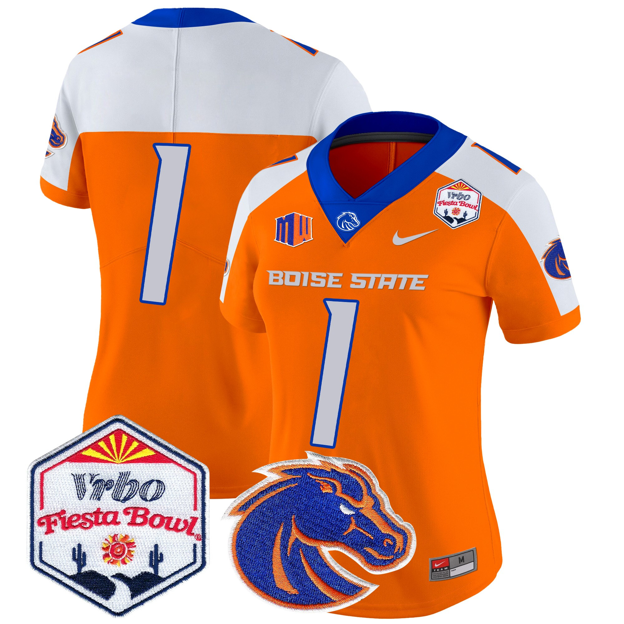 Women's Boise State Broncos 2024 The Fiesta Bowl Patch Vapor Limited Jersey - All Stitched