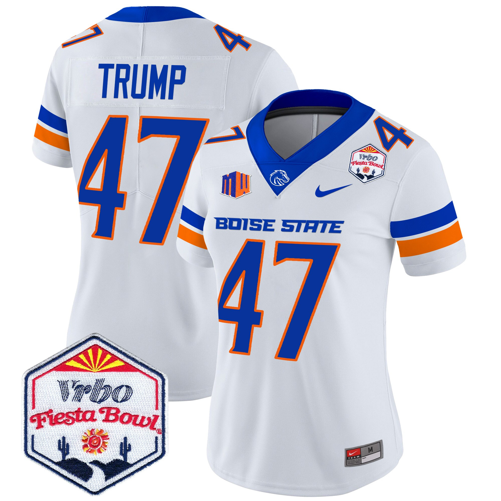Women's Boise State Broncos 2024 The Fiesta Bowl Patch Vapor Limited Jersey - All Stitched