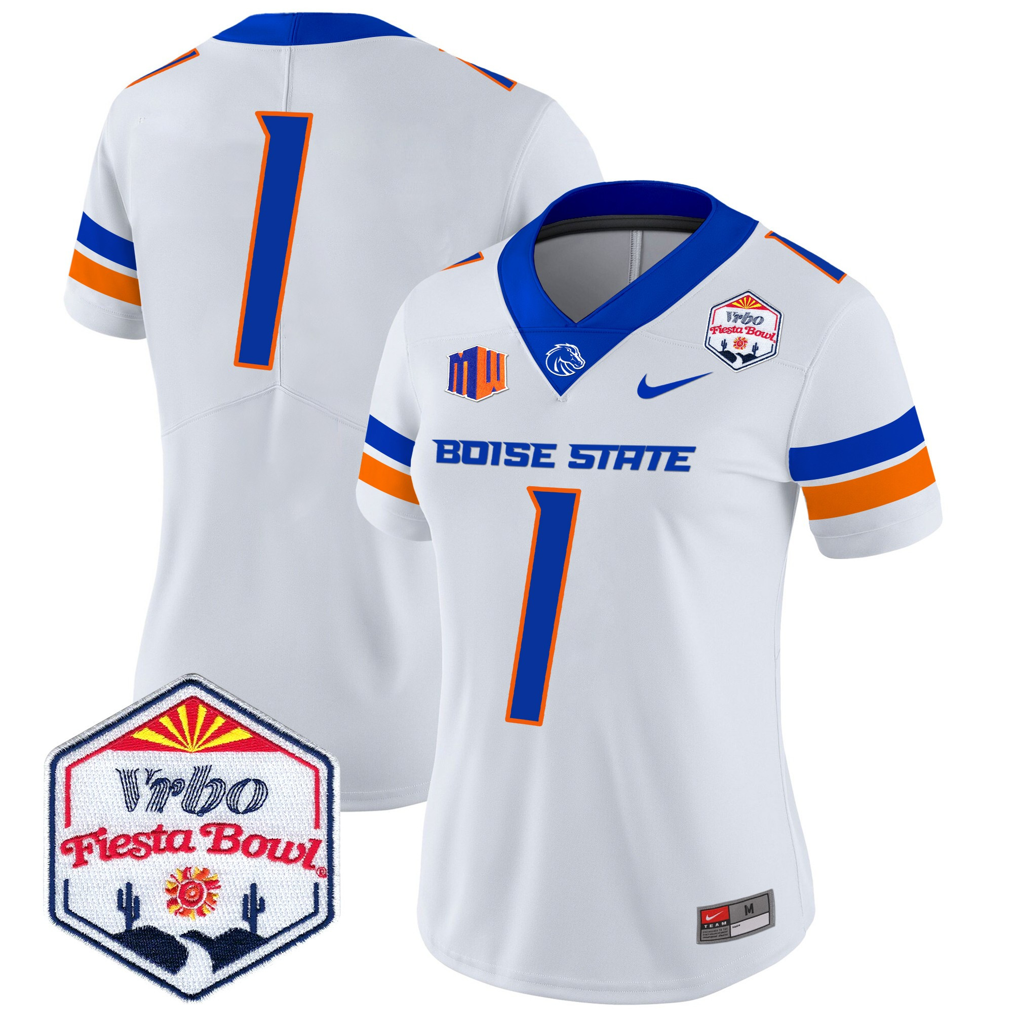 Women's Boise State Broncos 2024 The Fiesta Bowl Patch Vapor Limited Jersey - All Stitched