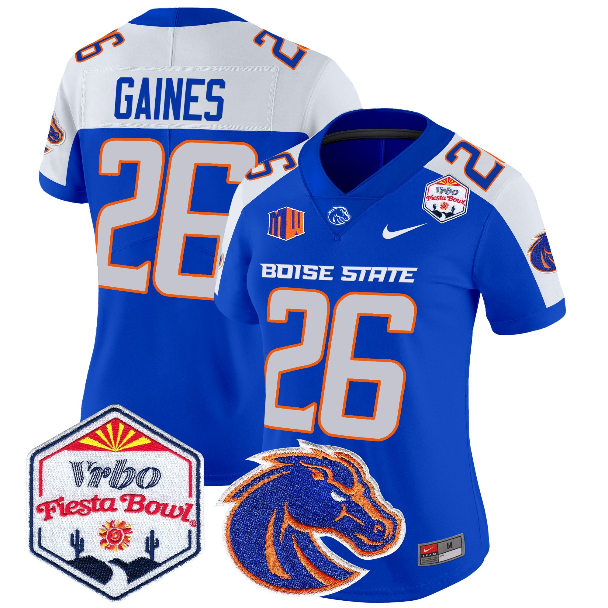 Women's Boise State Broncos 2024 The Fiesta Bowl Patch Vapor Limited Jersey - All Stitched
