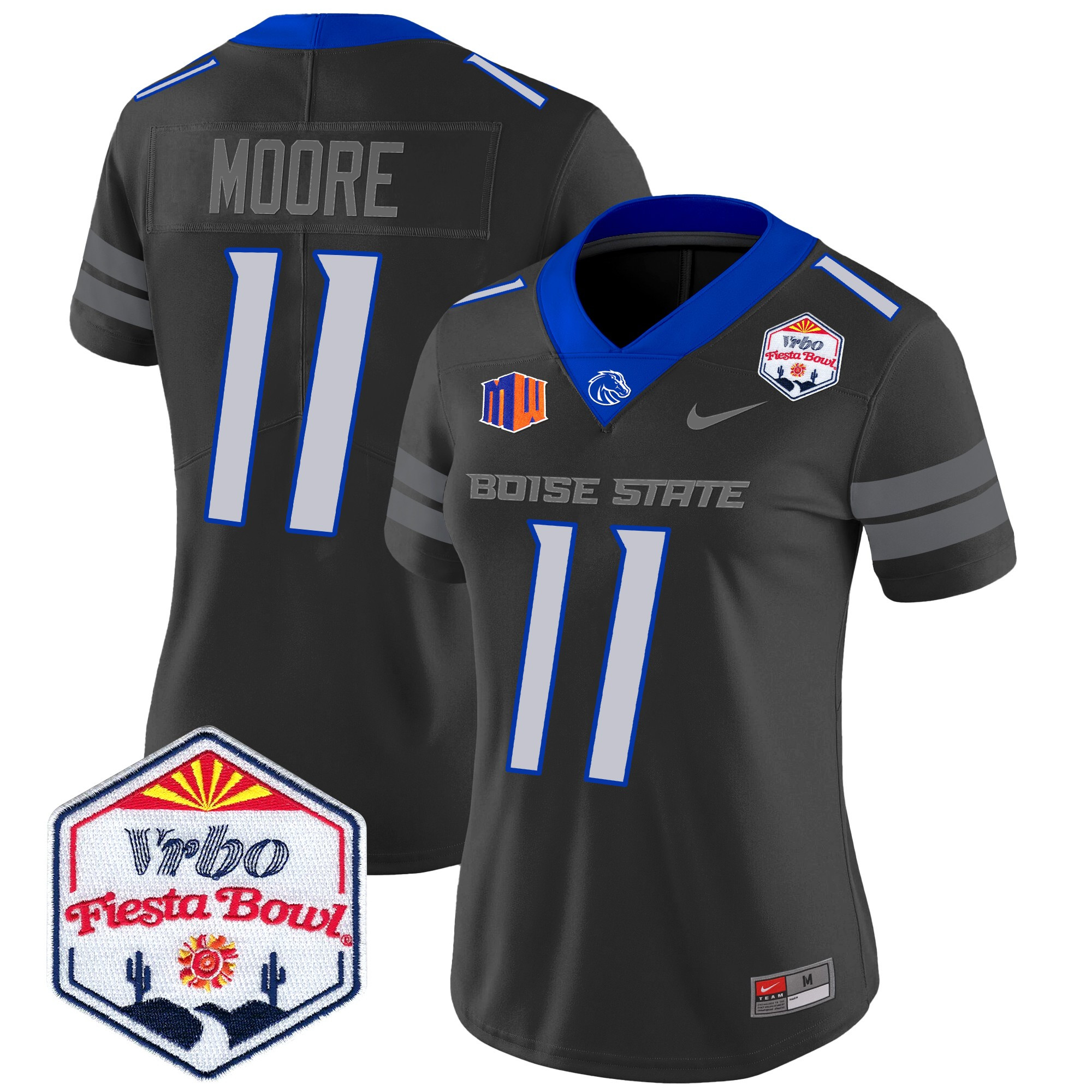 Women's Boise State Broncos 2024 The Fiesta Bowl Patch Vapor Limited Jersey - All Stitched