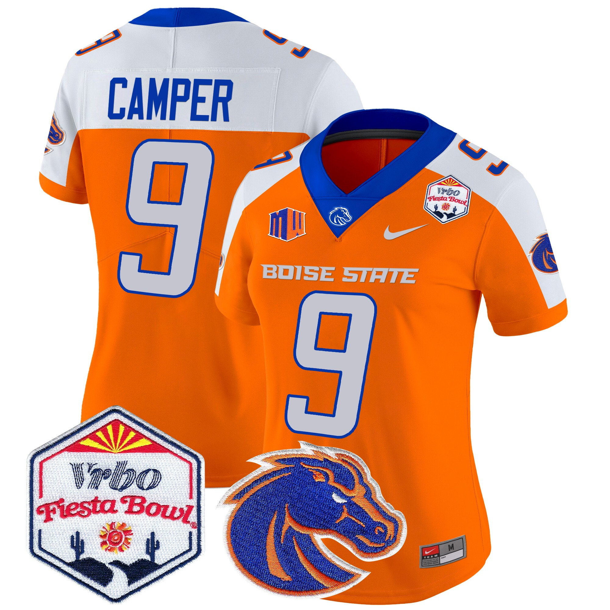 Women's Boise State Broncos 2024 The Fiesta Bowl Patch Vapor Limited Jersey - All Stitched