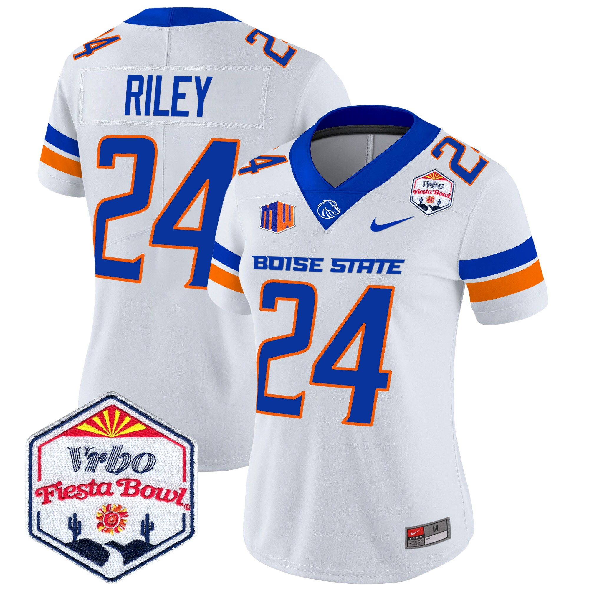 Women's Boise State Broncos 2024 The Fiesta Bowl Patch Vapor Limited Jersey - All Stitched