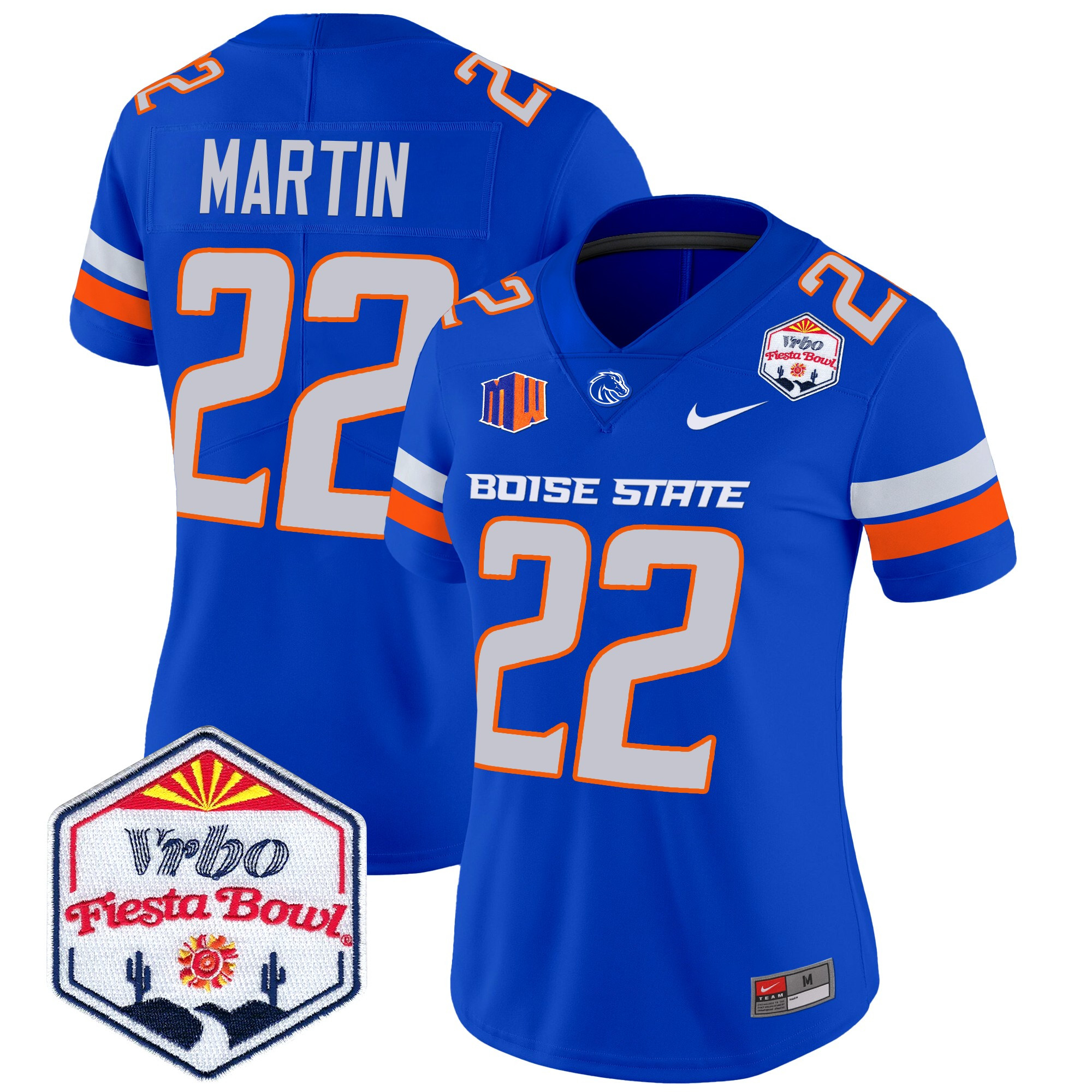 Women's Boise State Broncos 2024 The Fiesta Bowl Patch Vapor Limited Jersey - All Stitched