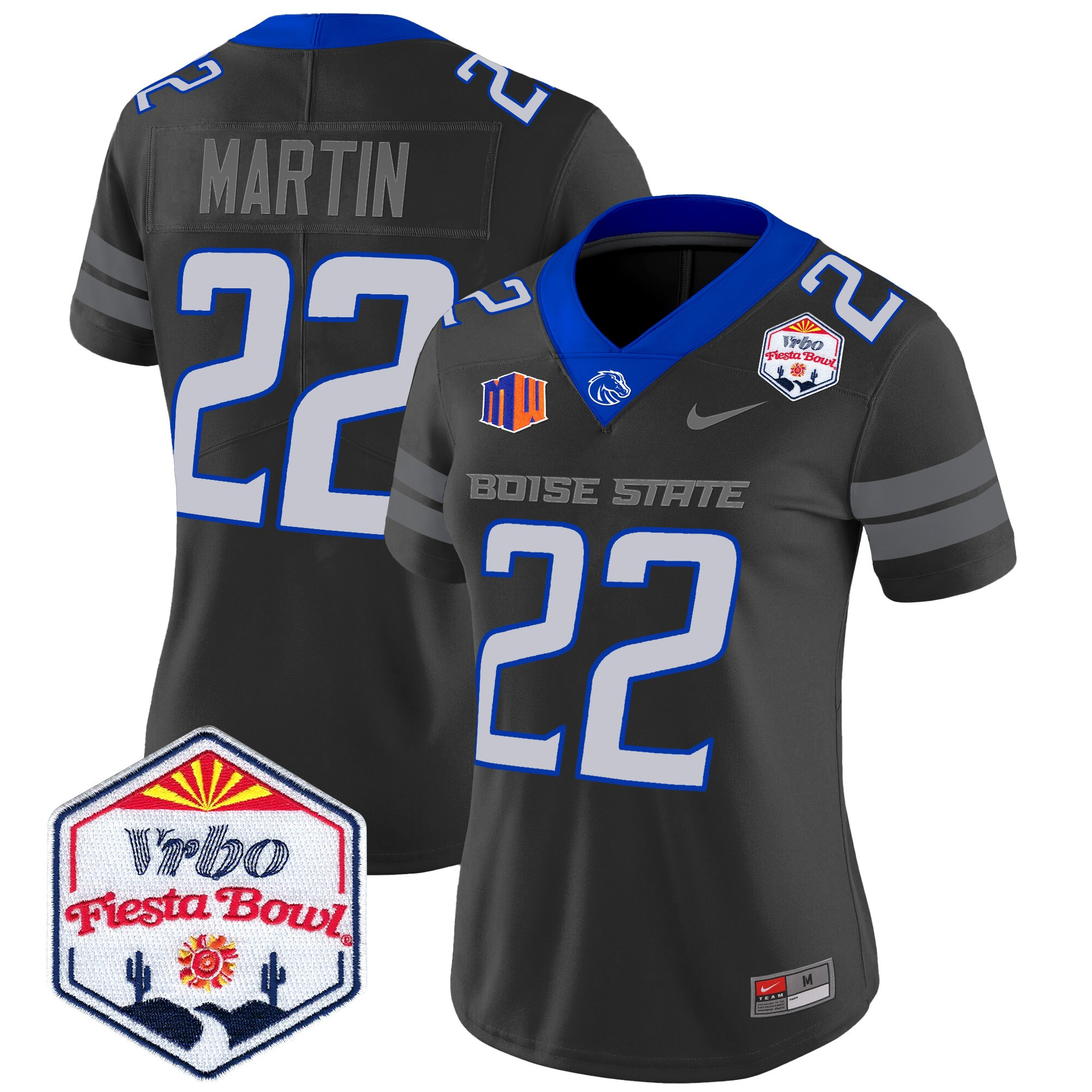 Women's Boise State Broncos 2024 The Fiesta Bowl Patch Vapor Limited Jersey - All Stitched