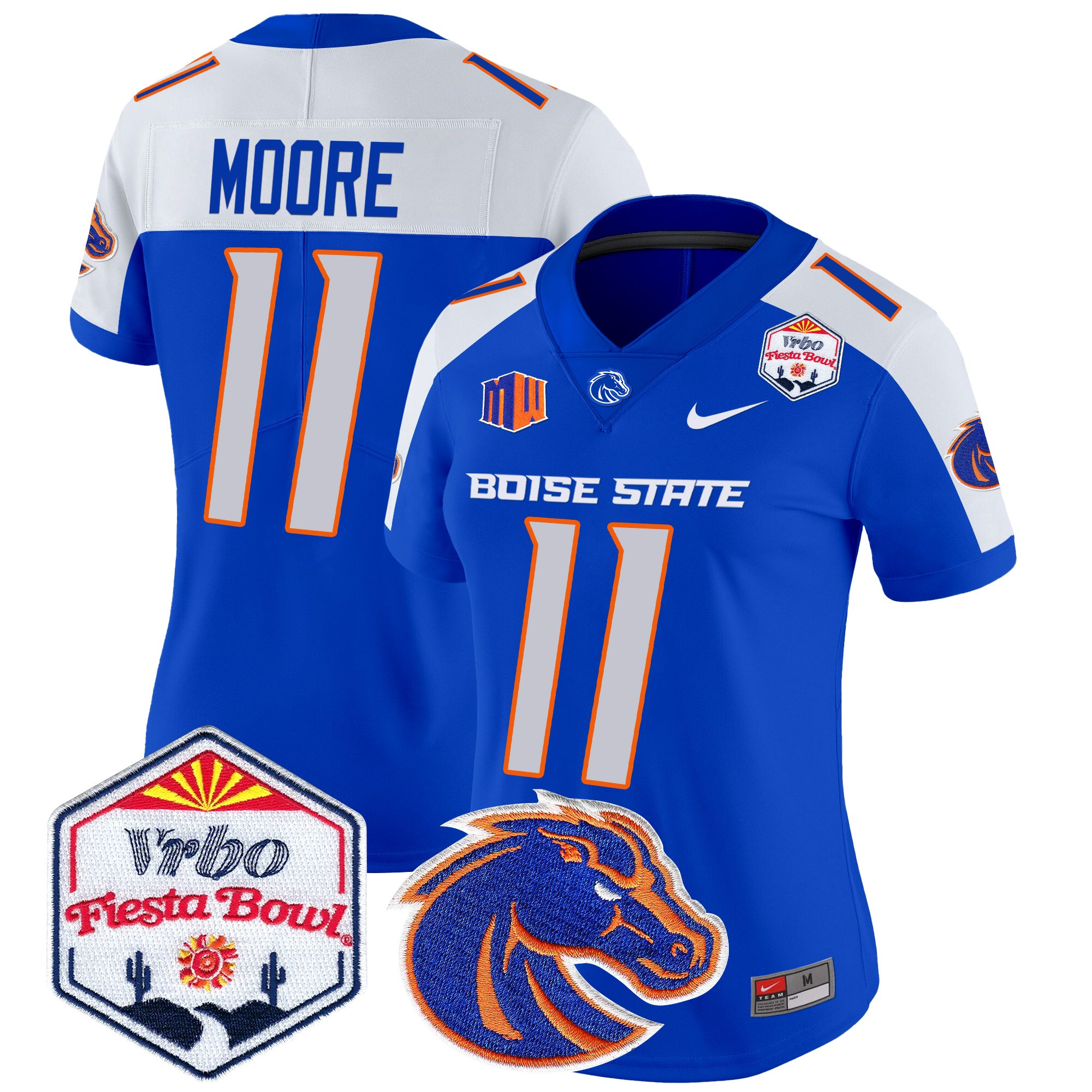 Women's Boise State Broncos 2024 The Fiesta Bowl Patch Vapor Limited Jersey - All Stitched