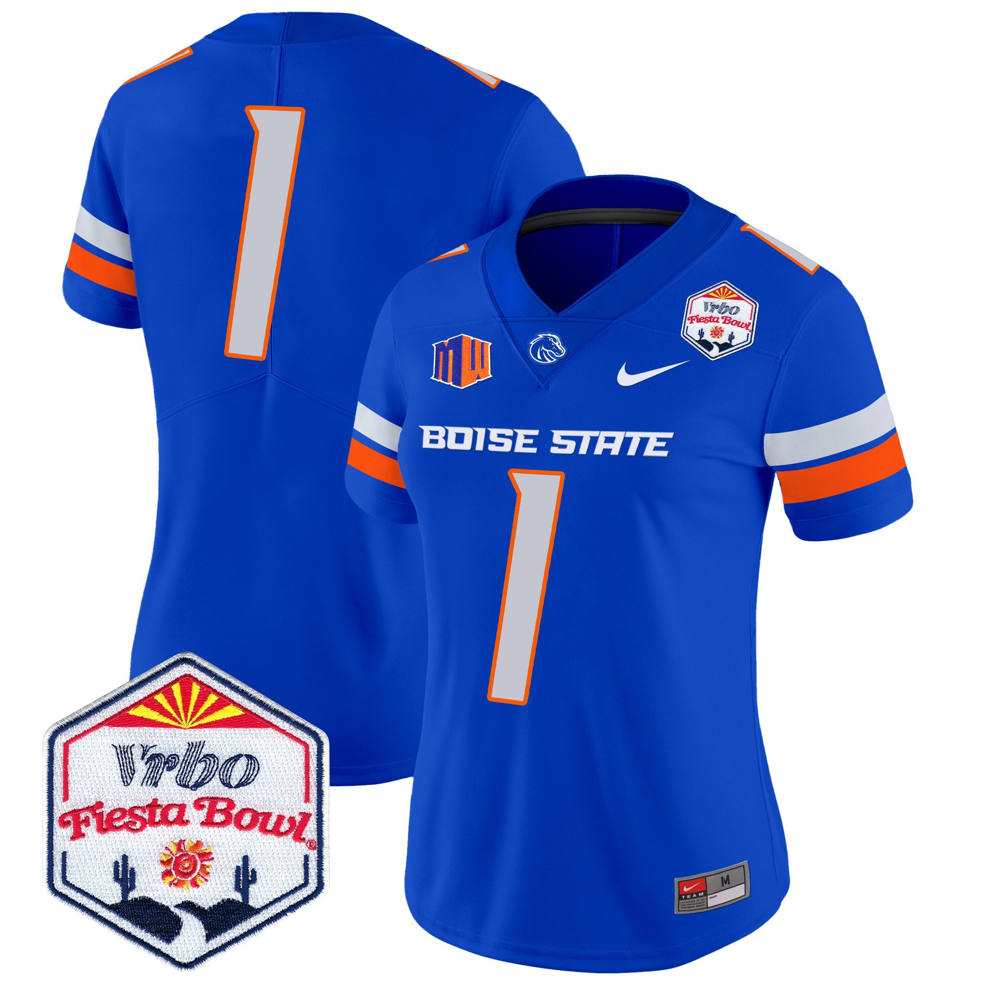 Women's Boise State Broncos 2024 The Fiesta Bowl Patch Vapor Limited Jersey - All Stitched