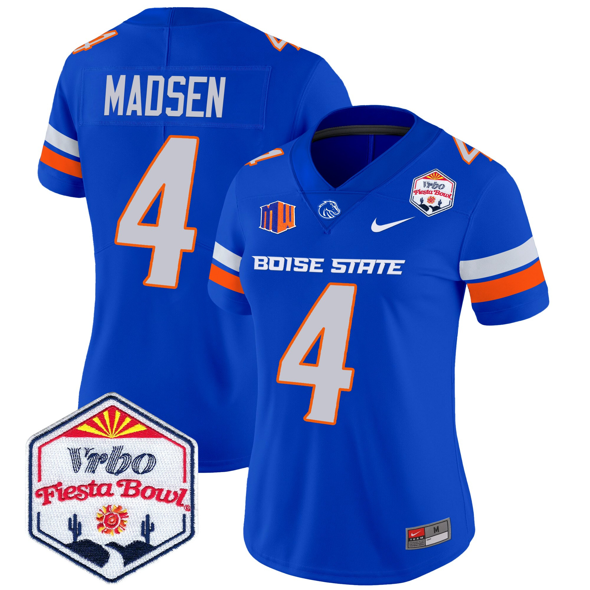 Women's Boise State Broncos 2024 The Fiesta Bowl Patch Vapor Limited Jersey - All Stitched