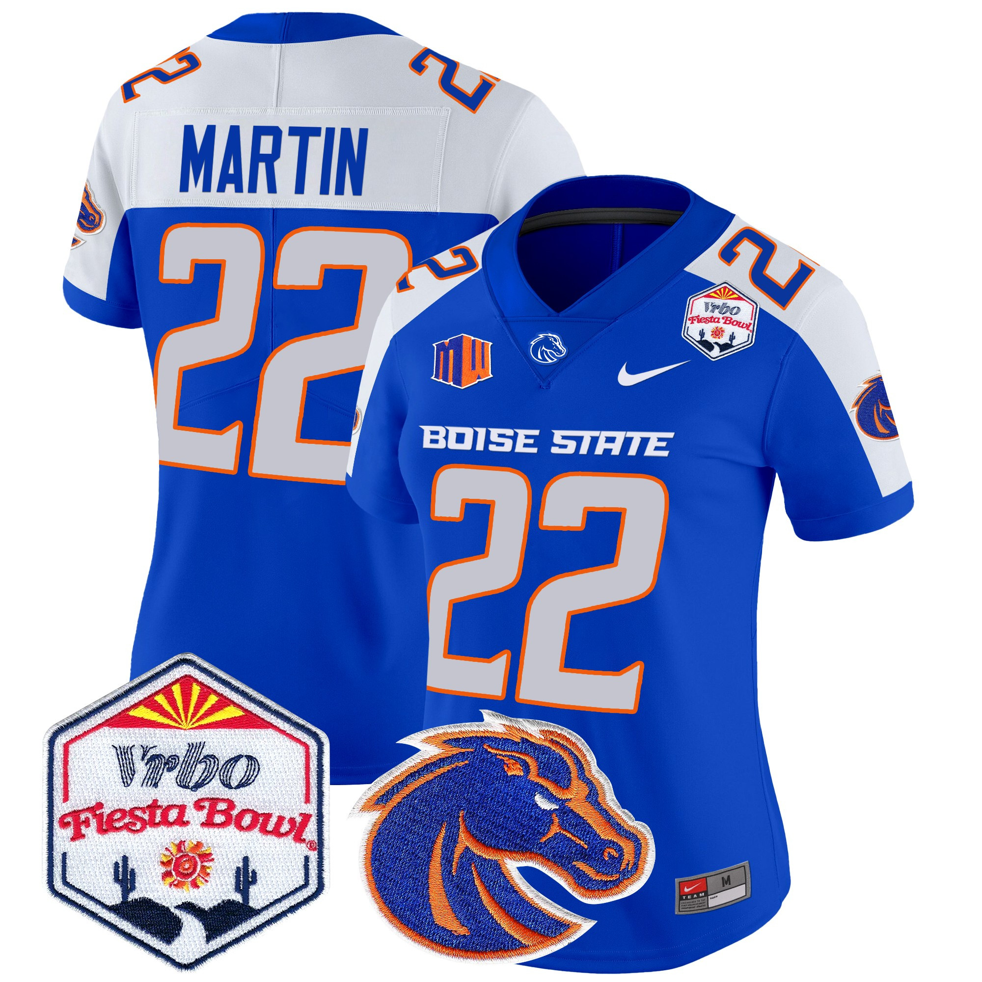 Women's Boise State Broncos 2024 The Fiesta Bowl Patch Vapor Limited Jersey - All Stitched