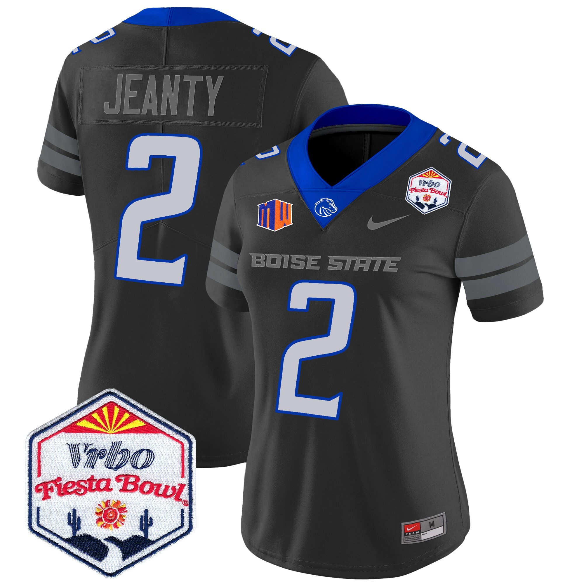Women's Boise State Broncos 2024 The Fiesta Bowl Patch Vapor Limited Jersey - All Stitched