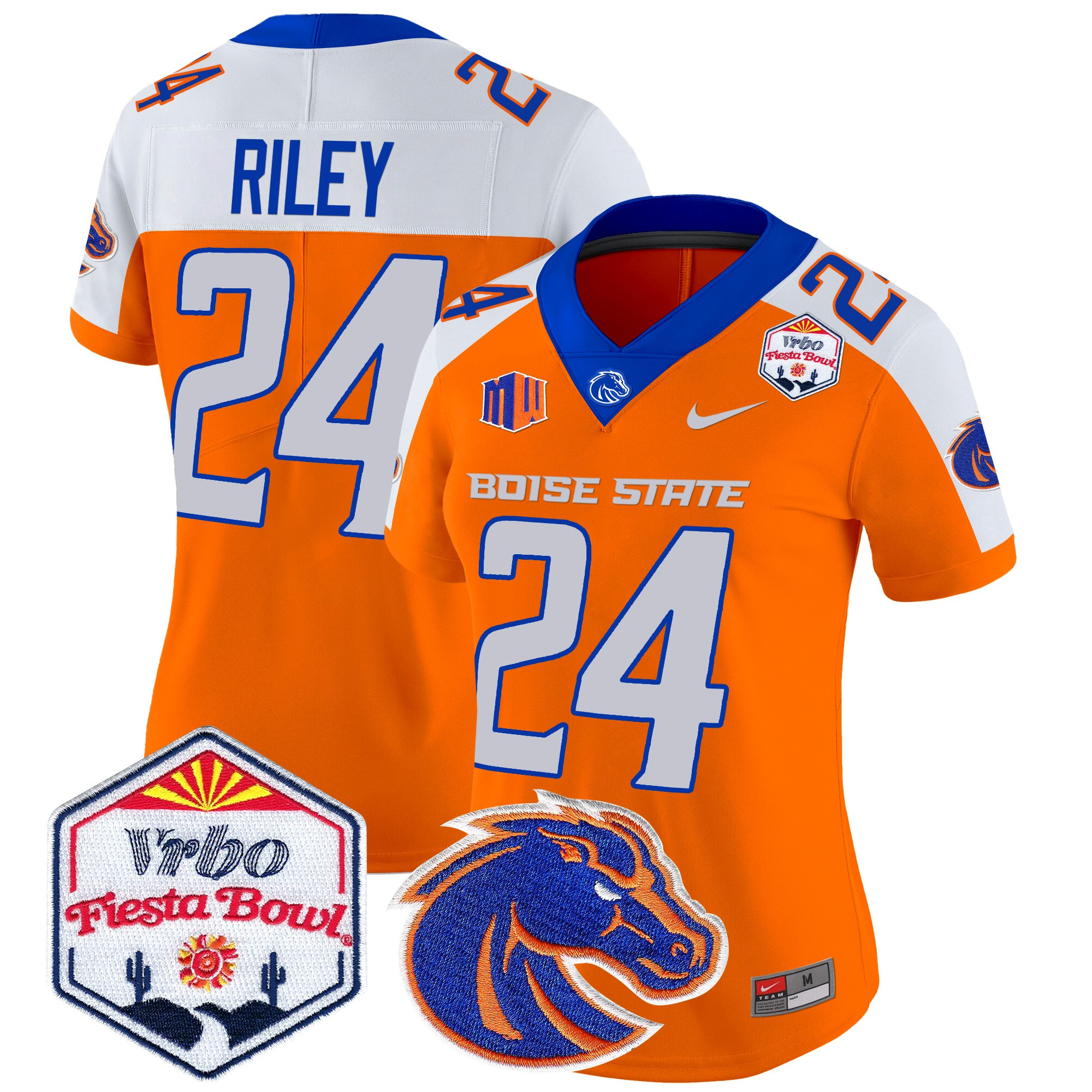 Women's Boise State Broncos 2024 The Fiesta Bowl Patch Vapor Limited Jersey - All Stitched