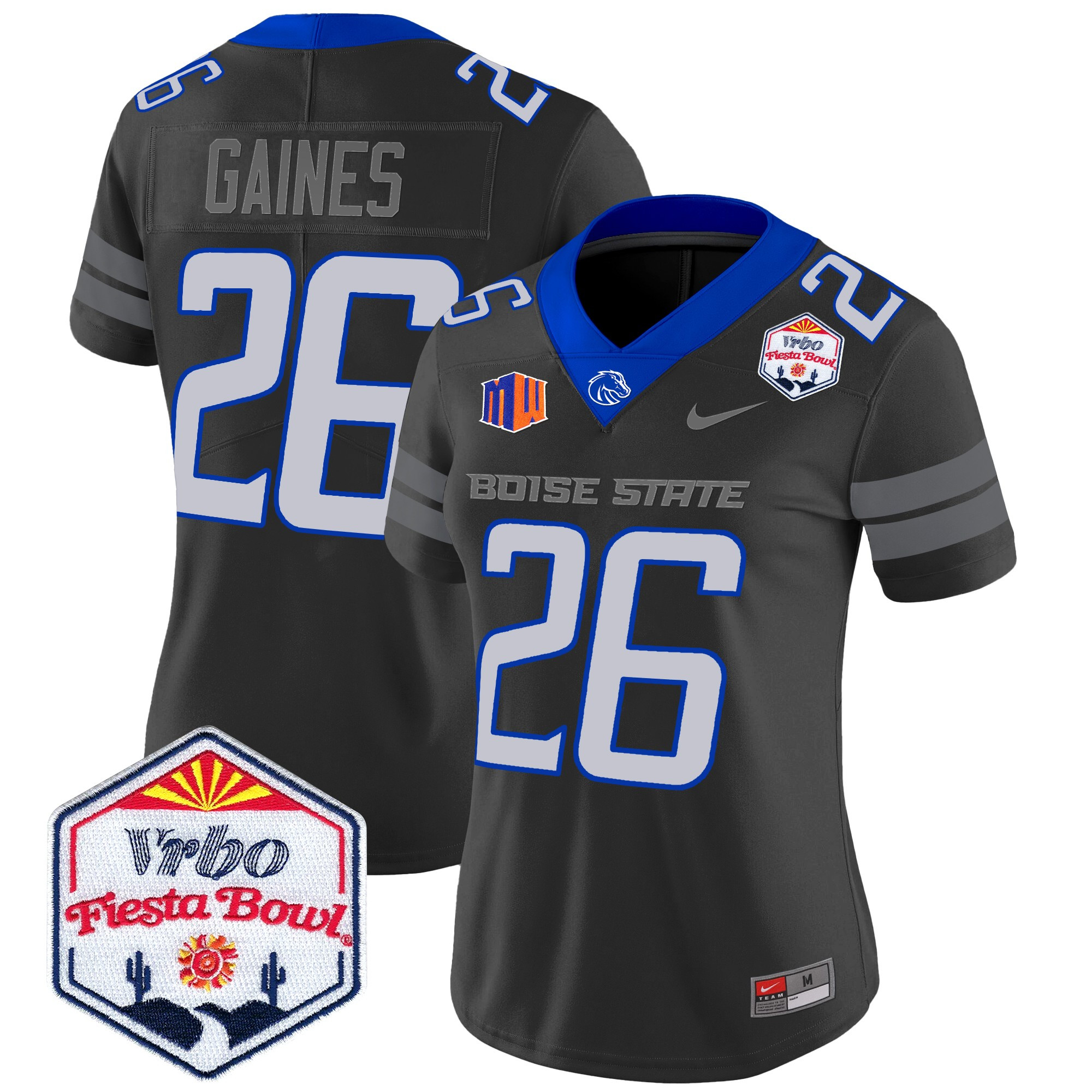 Women's Boise State Broncos 2024 The Fiesta Bowl Patch Vapor Limited Jersey - All Stitched