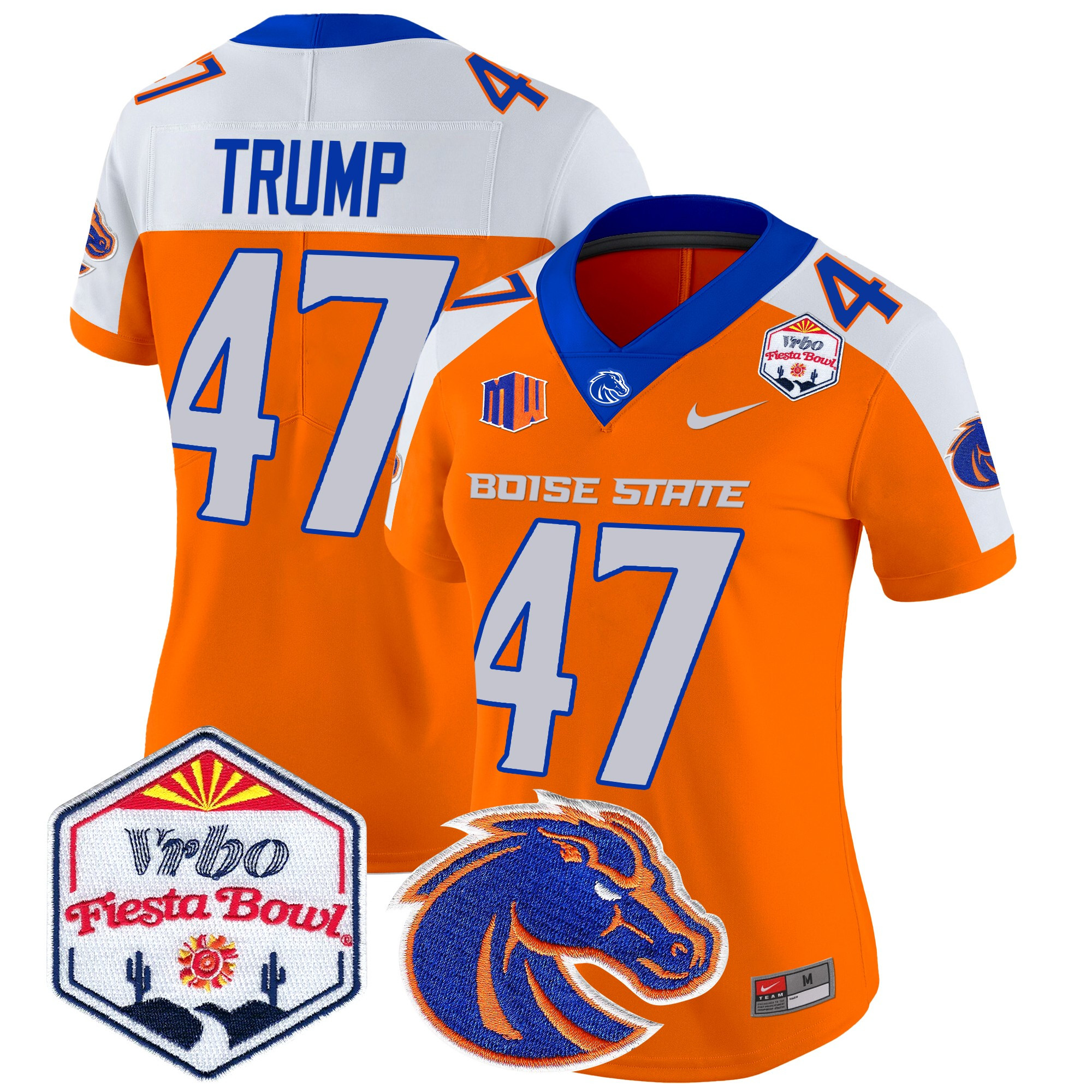 Women's Boise State Broncos 2024 The Fiesta Bowl Patch Vapor Limited Jersey - All Stitched
