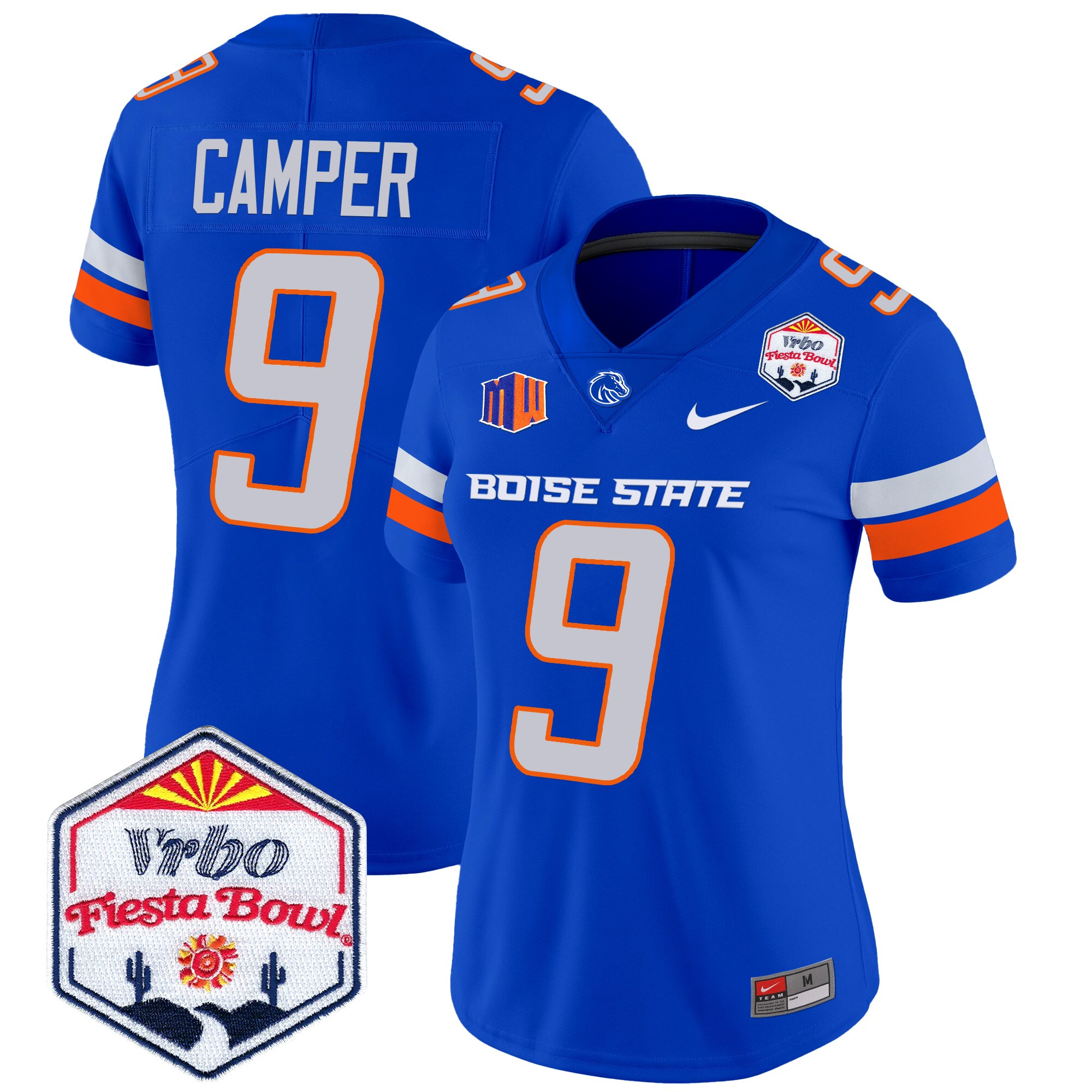 Women's Boise State Broncos 2024 The Fiesta Bowl Patch Vapor Limited Jersey - All Stitched