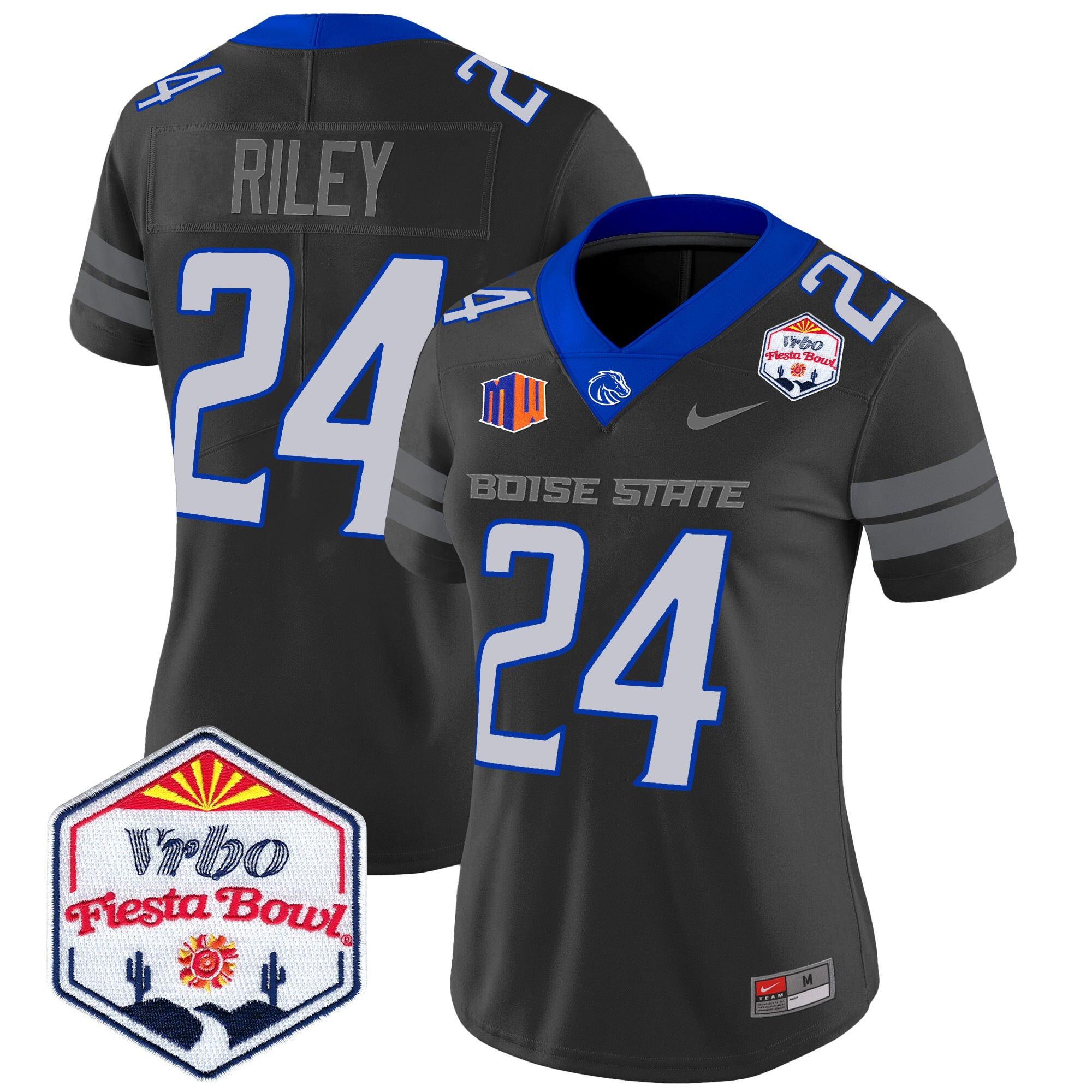Women's Boise State Broncos 2024 The Fiesta Bowl Patch Vapor Limited Jersey - All Stitched