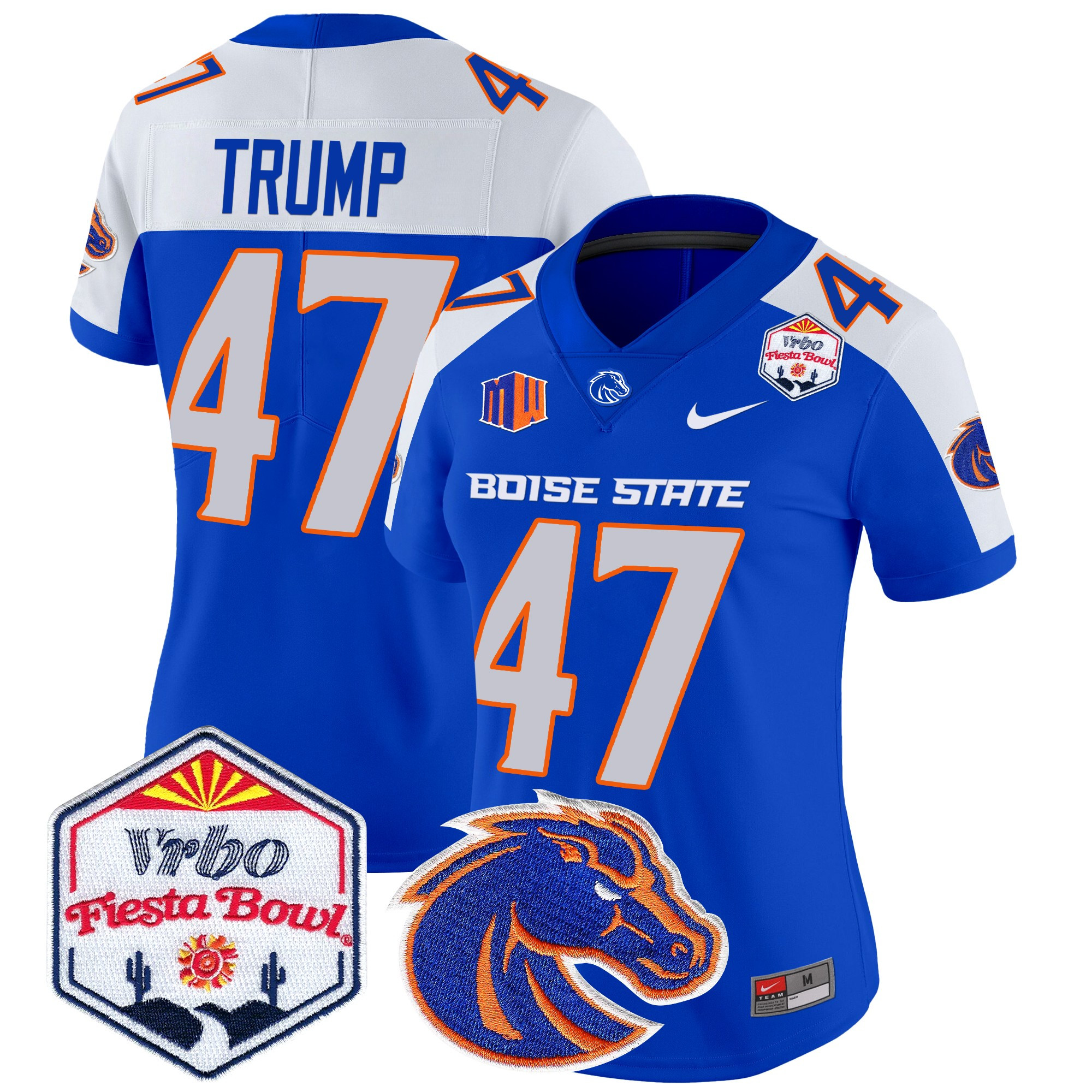 Women's Boise State Broncos 2024 The Fiesta Bowl Patch Vapor Limited Jersey - All Stitched