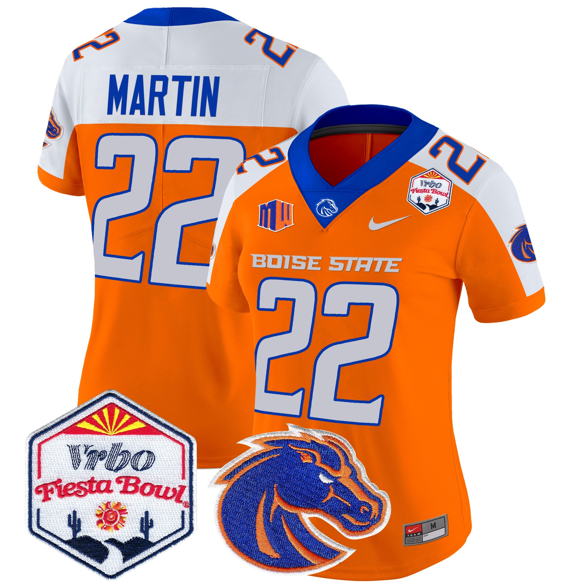 Women's Boise State Broncos 2024 The Fiesta Bowl Patch Vapor Limited Jersey - All Stitched