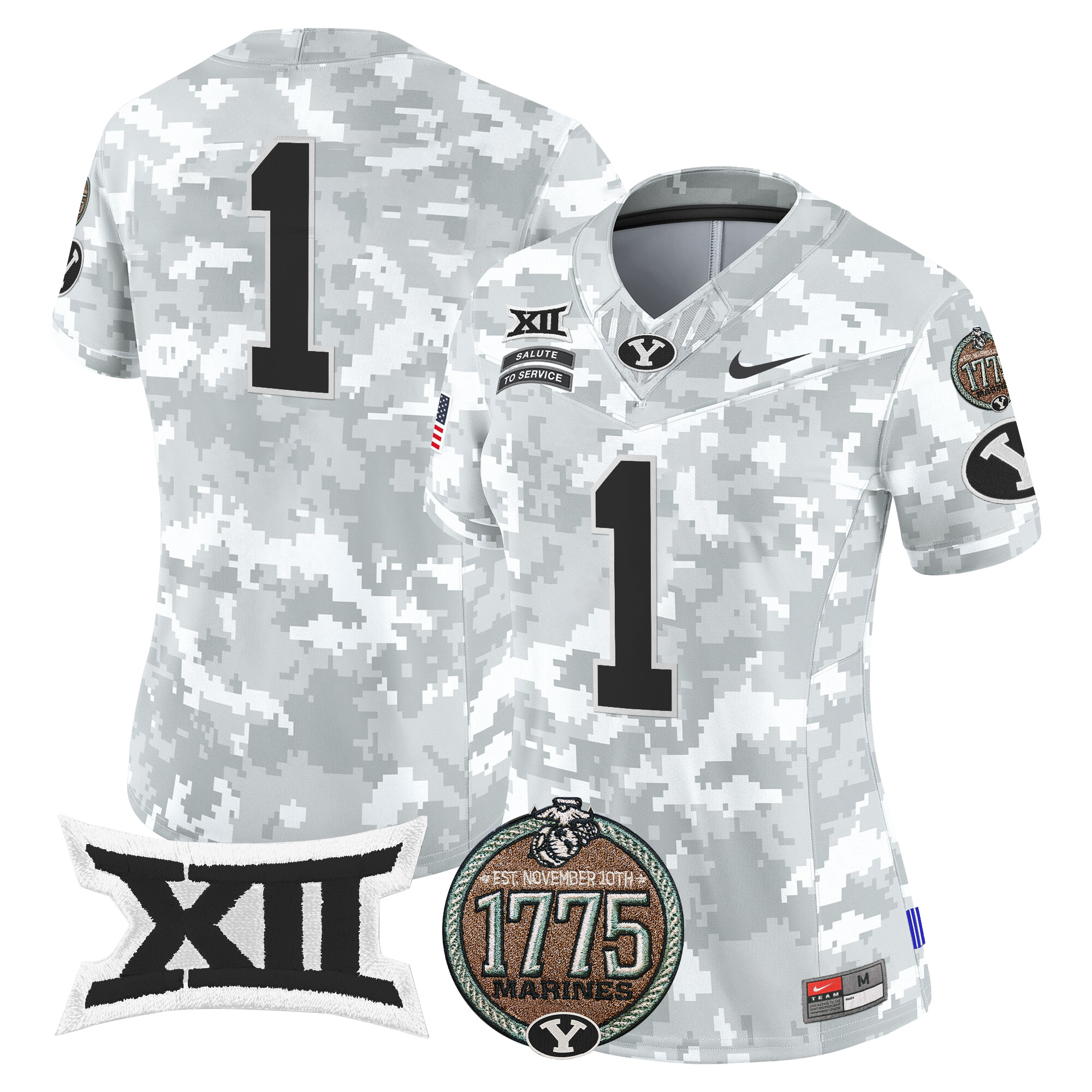 Women's BYU Cougars 2024 Salute to Service Establishment Year Patch Vapor Limited Jersey - All Stitched