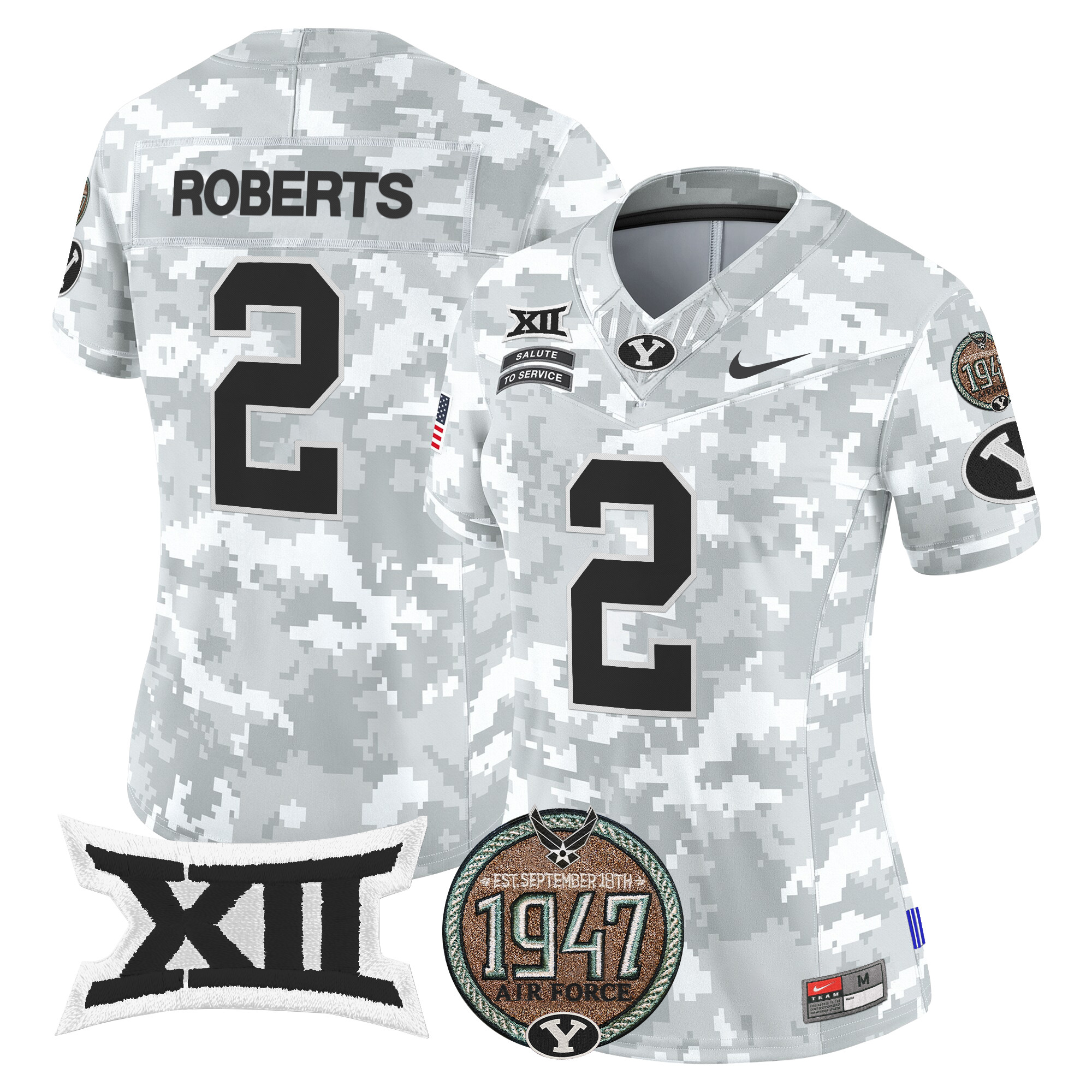 Women's BYU Cougars 2024 Salute to Service Establishment Year Patch Vapor Limited Jersey - All Stitched
