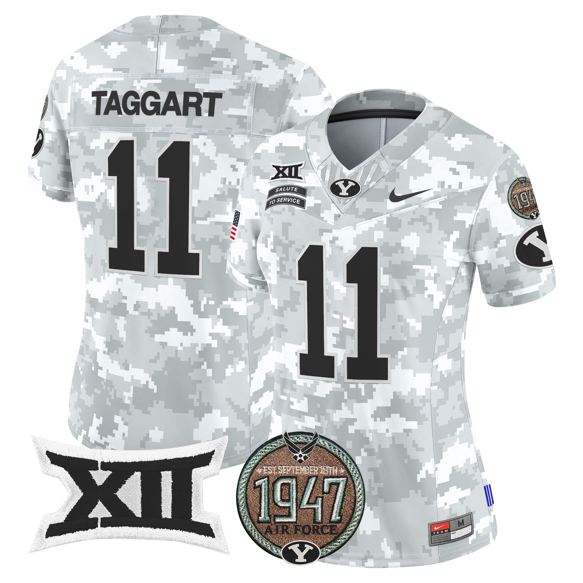Women's BYU Cougars 2024 Salute to Service Establishment Year Patch Vapor Limited Jersey - All Stitched