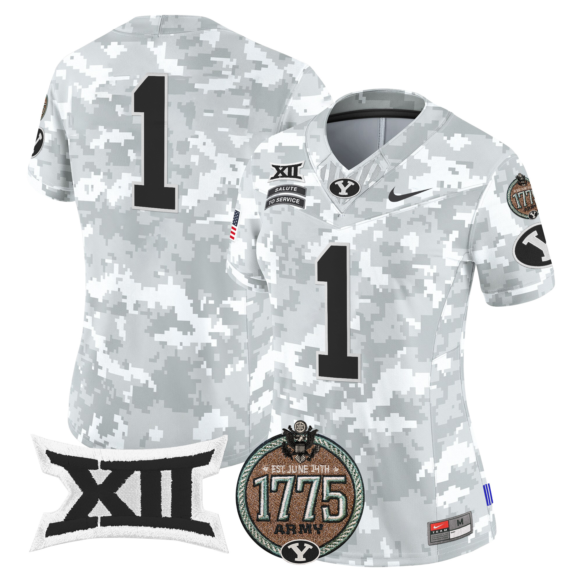 Women's BYU Cougars 2024 Salute to Service Establishment Year Patch Vapor Limited Jersey - All Stitched