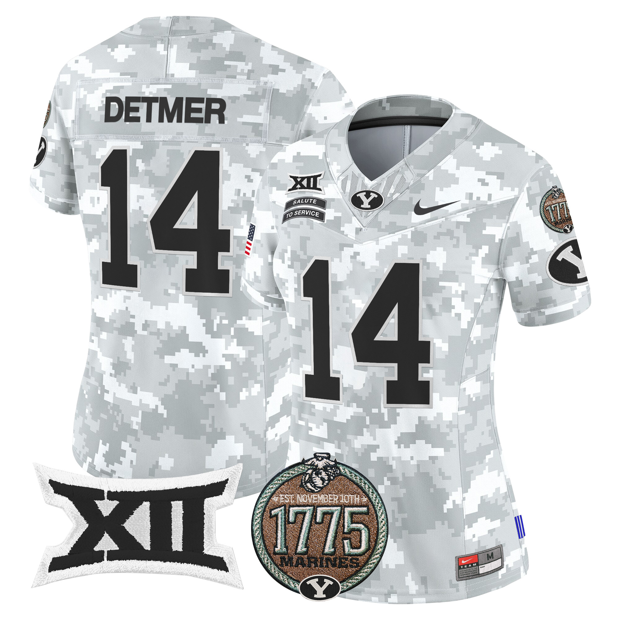 Women's BYU Cougars 2024 Salute to Service Establishment Year Patch Vapor Limited Jersey - All Stitched